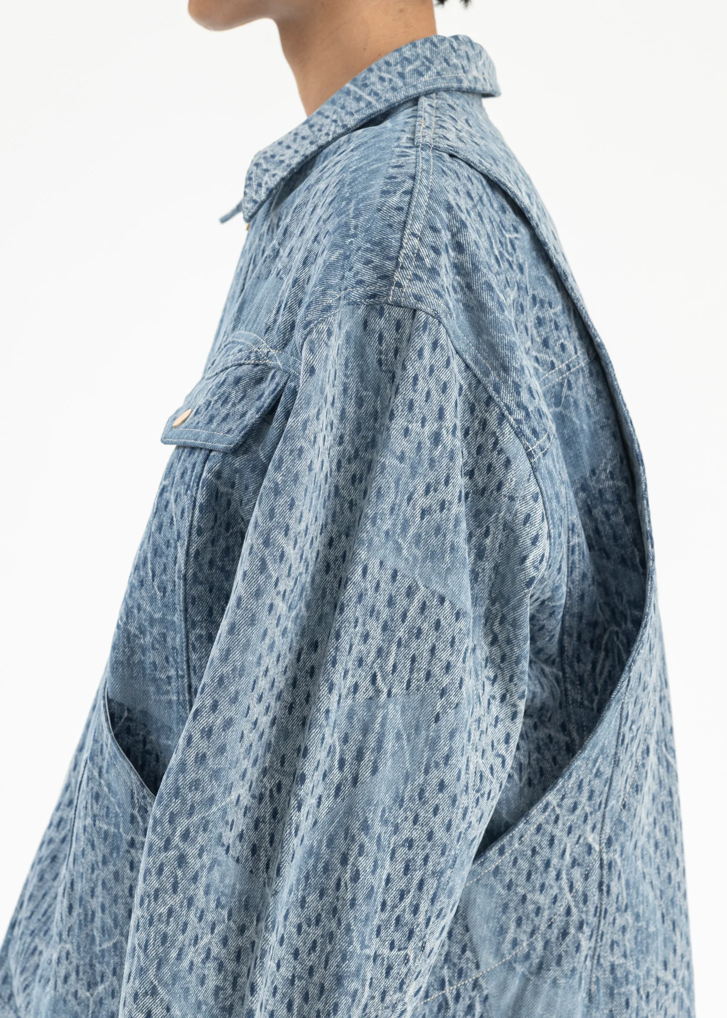 CYBER BLUE LENNY DENIM JACKET - Image 4