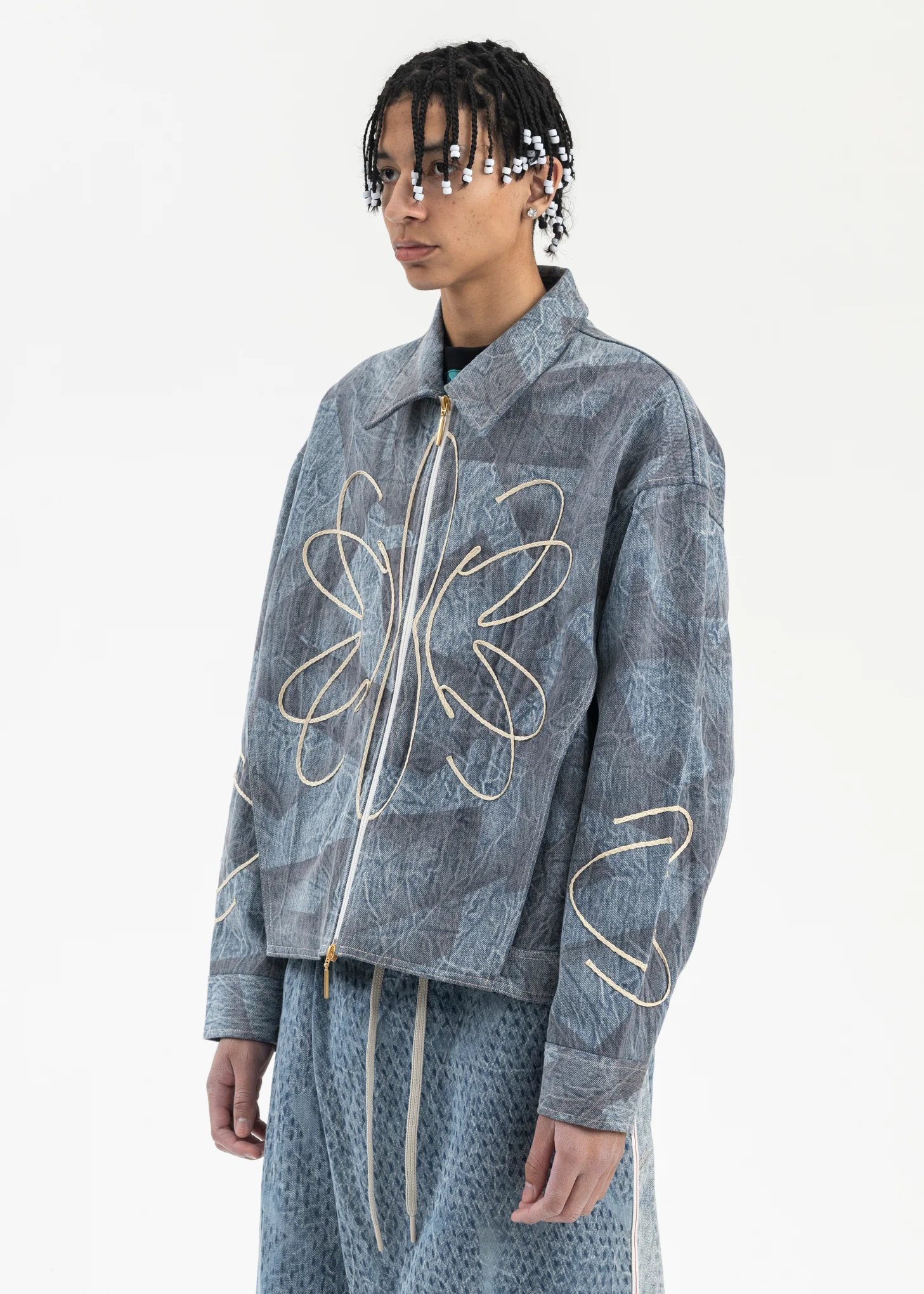 CYBER BLUE MONICA DENIM BLOUSON - Image 3