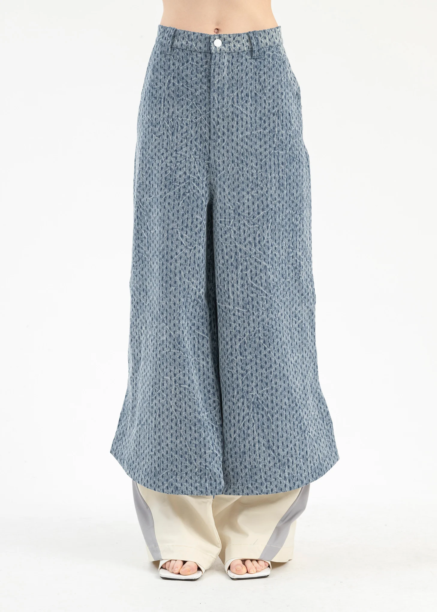 CYBER BLUE PRINCE CRINKLE WASH TRACK JEANS