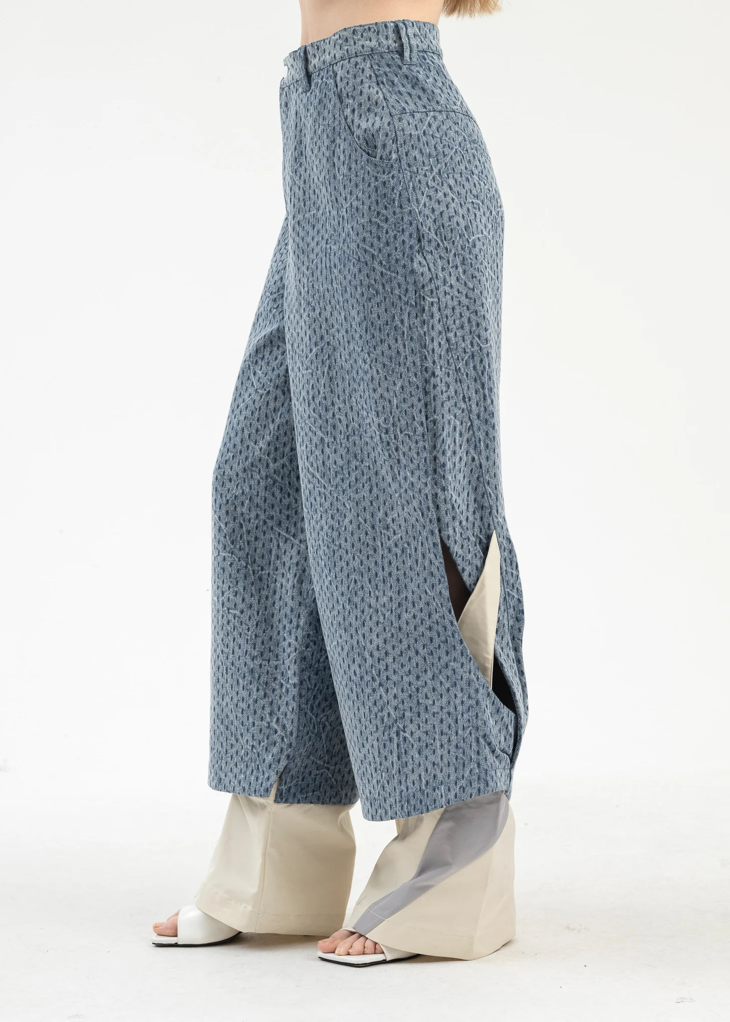 CYBER BLUE PRINCE CRINKLE WASH TRACK JEANS - Image 2