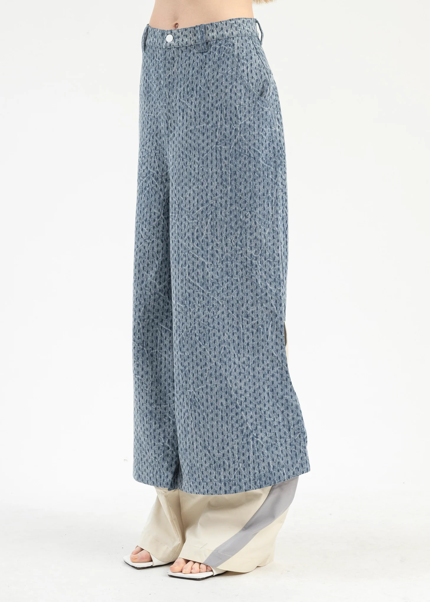 CYBER BLUE PRINCE CRINKLE WASH TRACK JEANS - Image 3