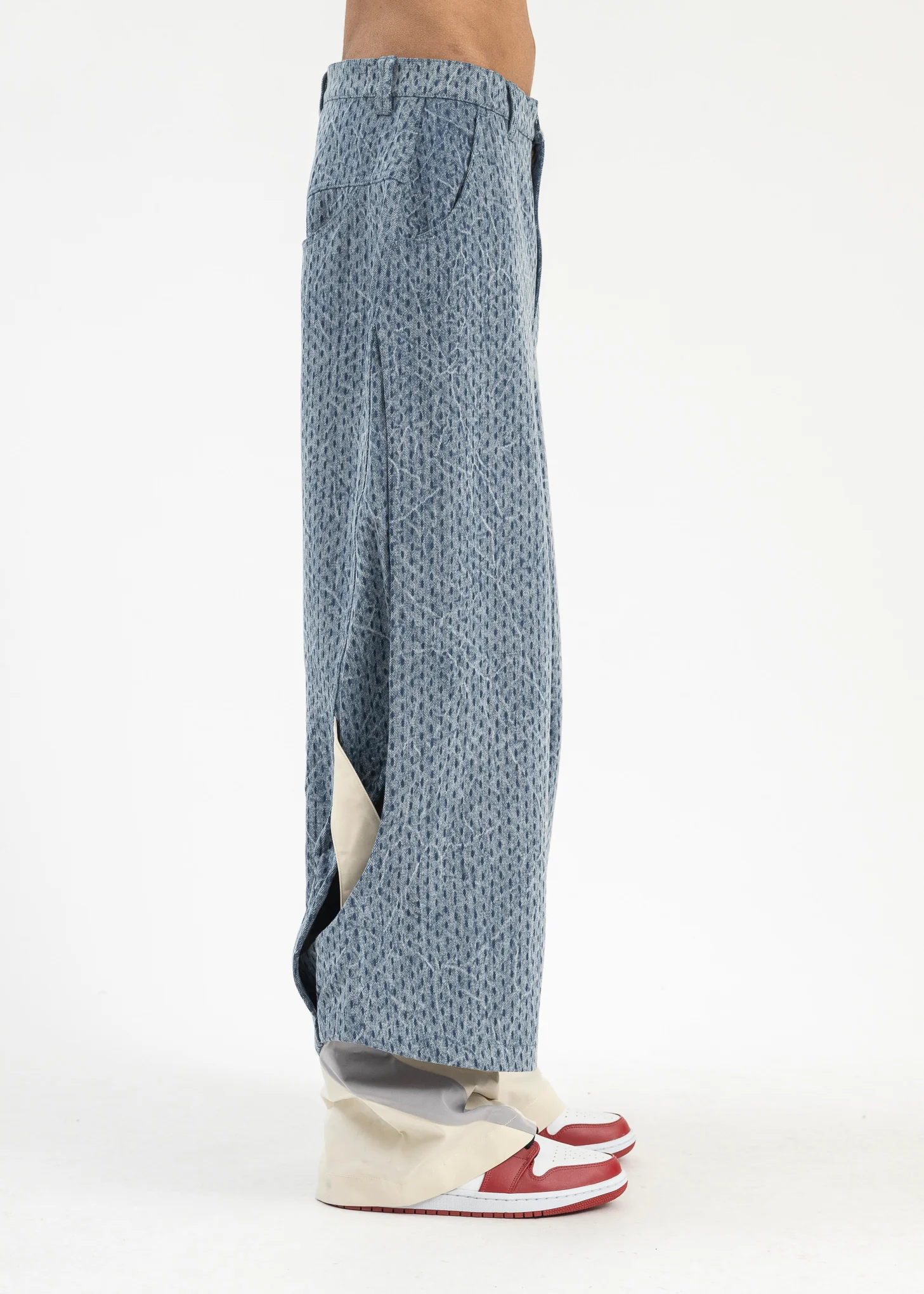 CYBER BLUE PRINCE CRINKLE WASH TRACK JEANS - Image 3