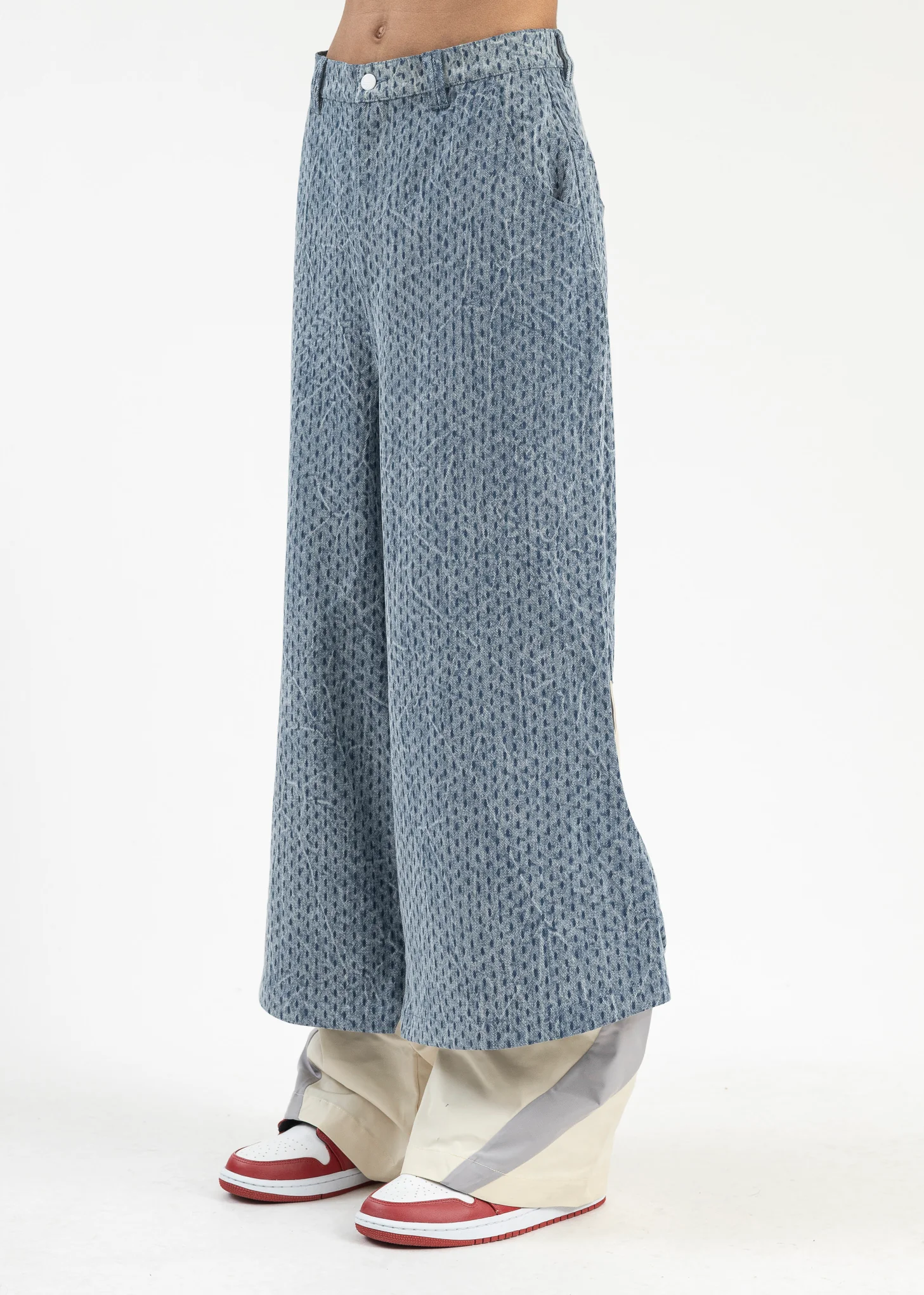 CYBER BLUE PRINCE CRINKLE WASH TRACK JEANS - Image 4