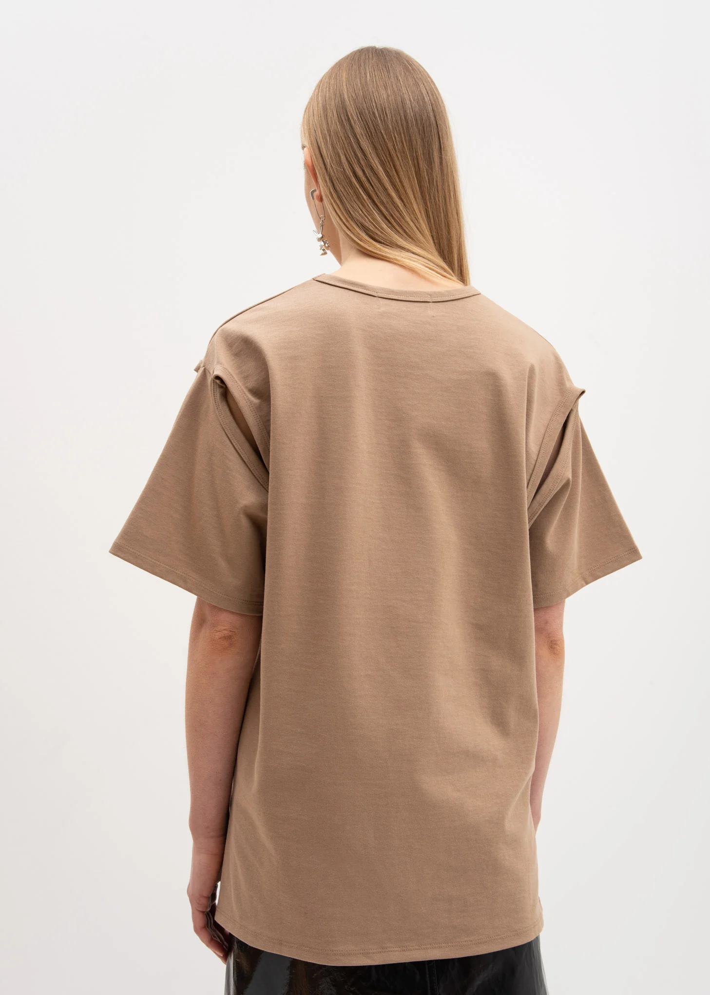 Dark Beige 2Way T-Shirt - Image 3