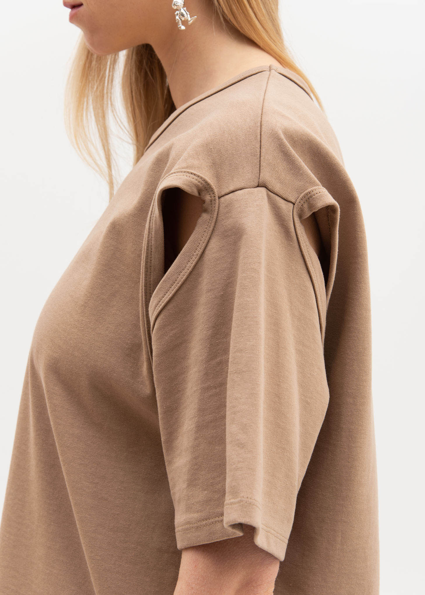 Dark Beige 2Way T-Shirt - Image 5