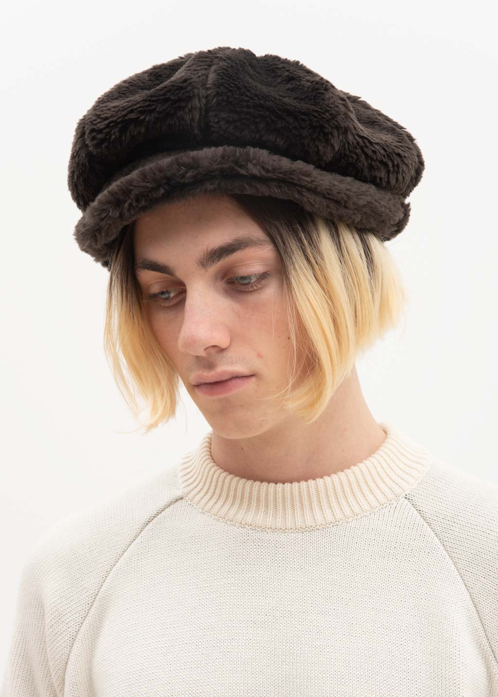Dark Brown Fur Bucket Hat