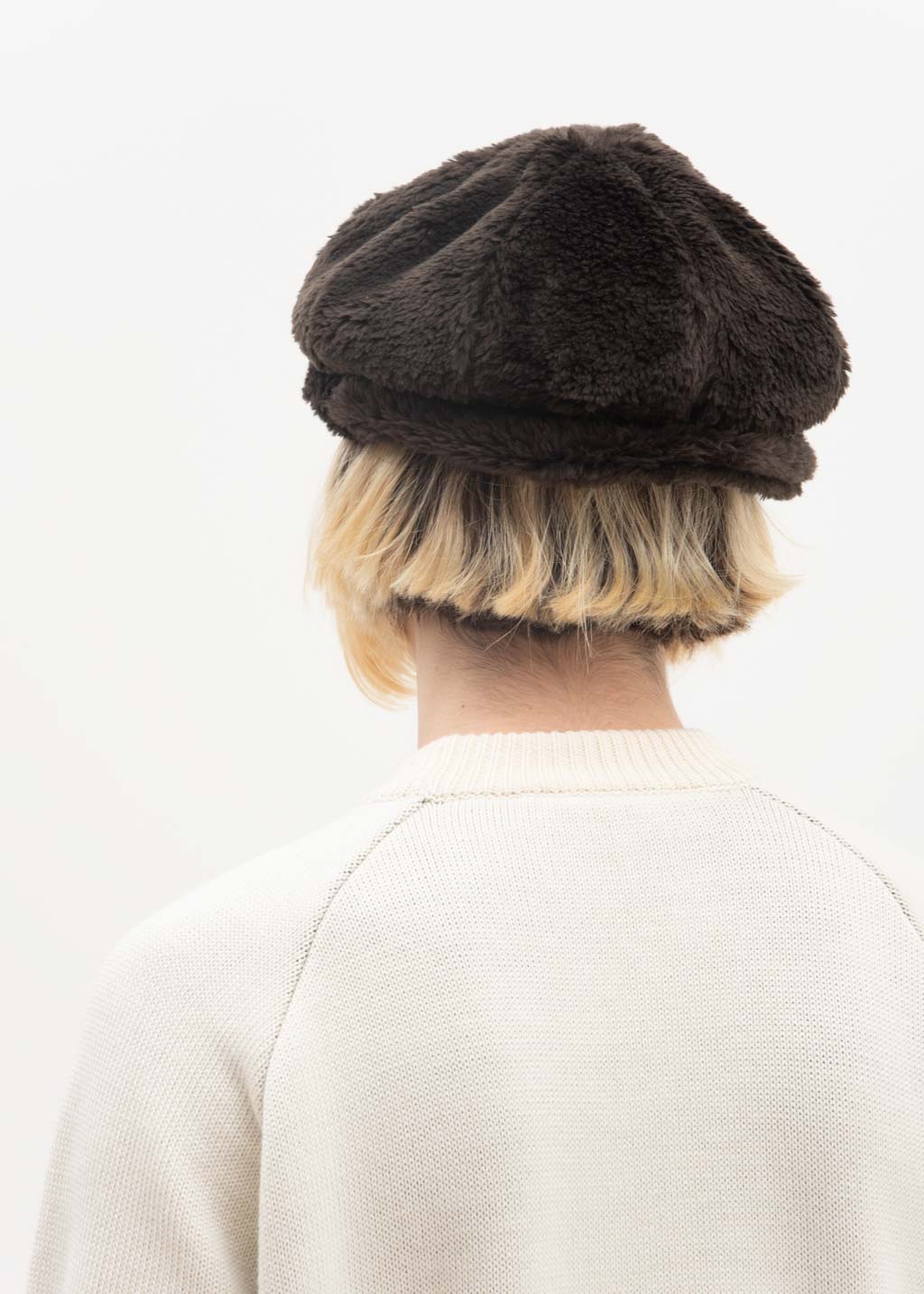 Dark Brown Fur Bucket Hat - Image 3