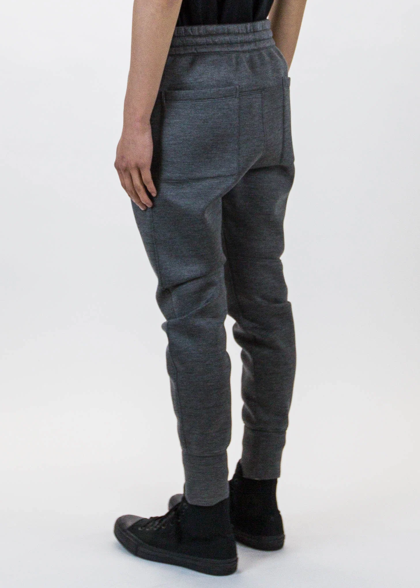 Dark Charcoal Curved Leg Track Pant - Image 4
