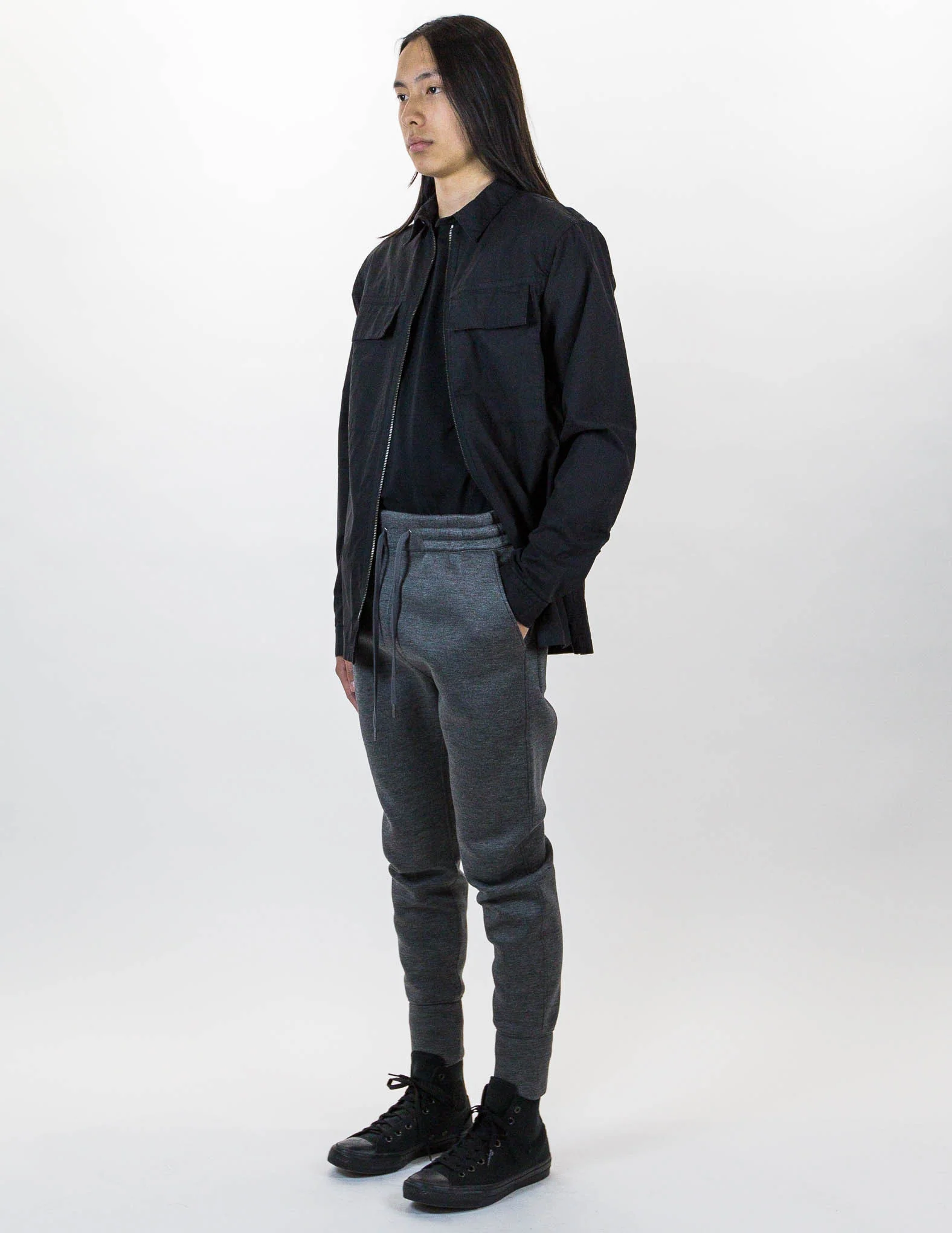 Dark Charcoal Curved Leg Track Pant - Image 5