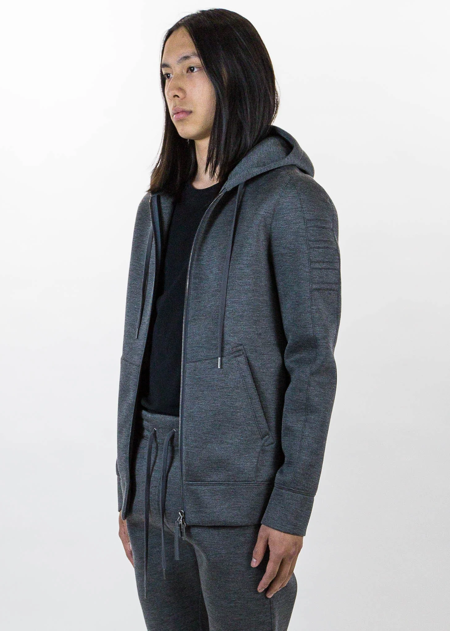 Dark Charcoal Tape Zip Up - Image 3
