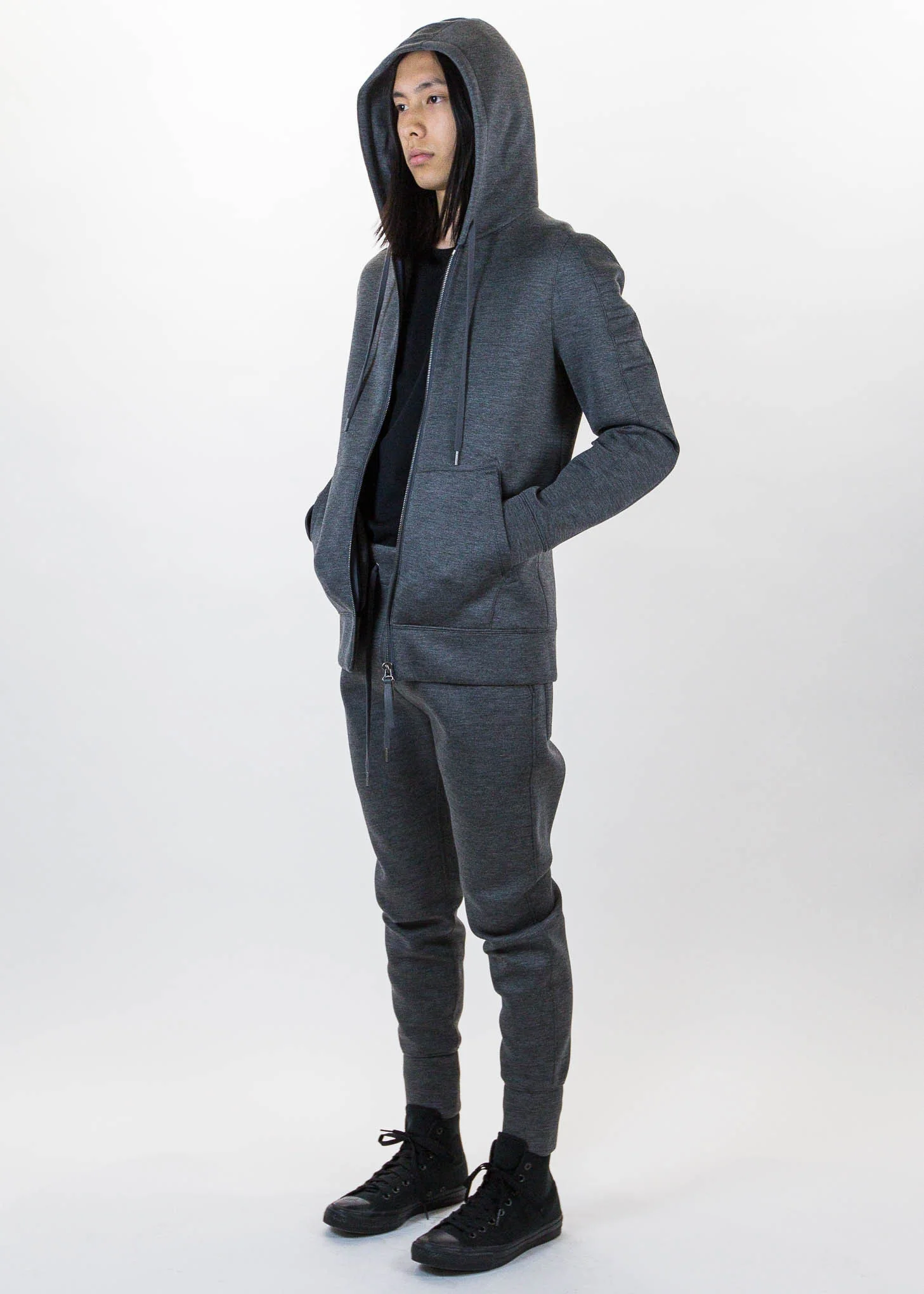 Dark Charcoal Tape Zip Up - Image 5