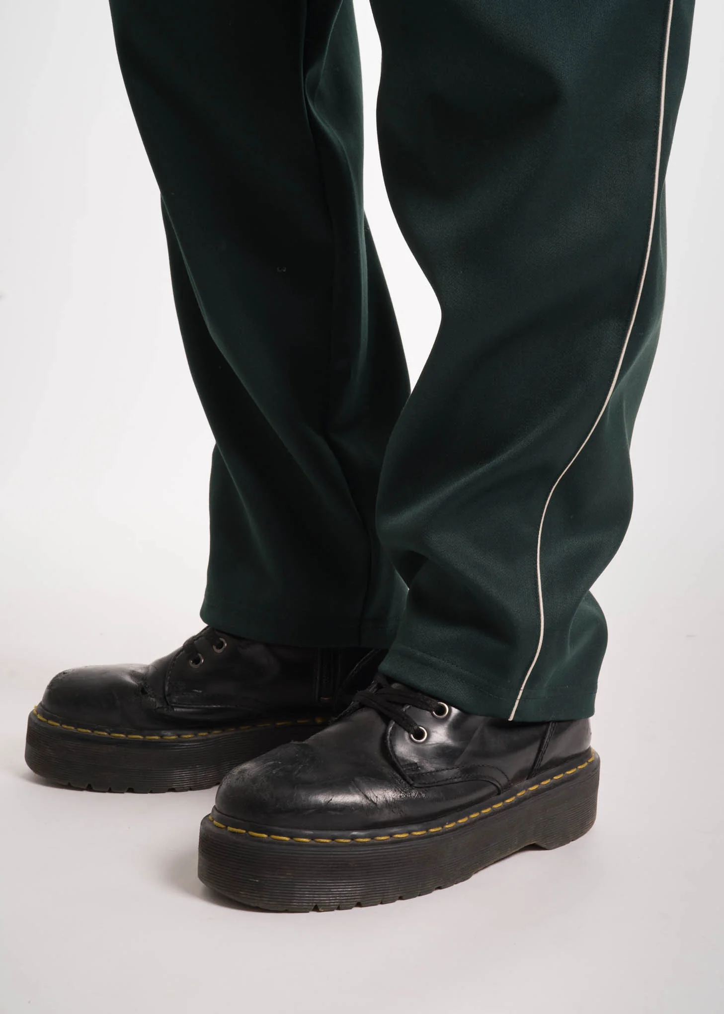Dark Green Embroidery Track Pants - Image 5