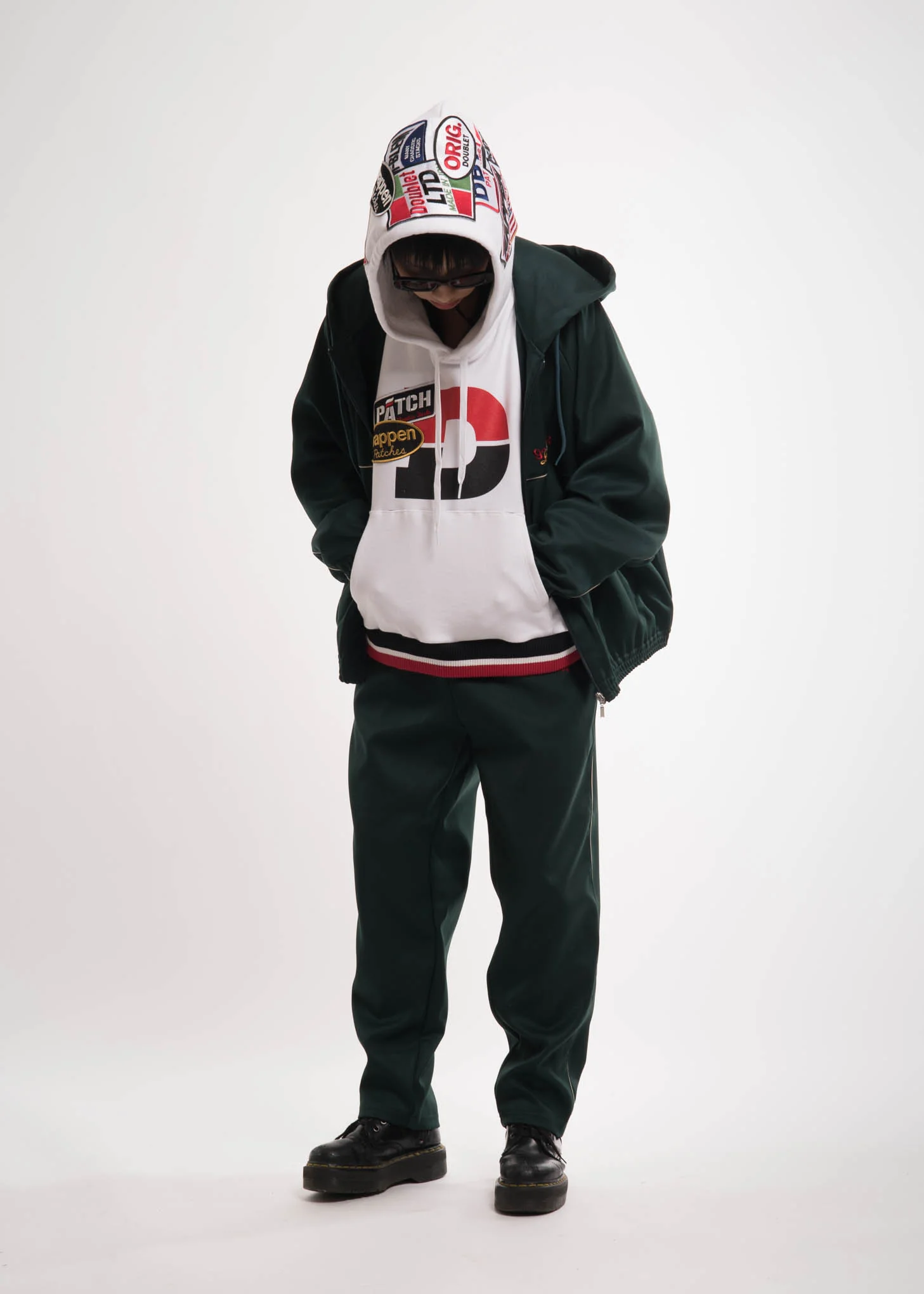 Dark Green Embroidery Track Pants - Image 6