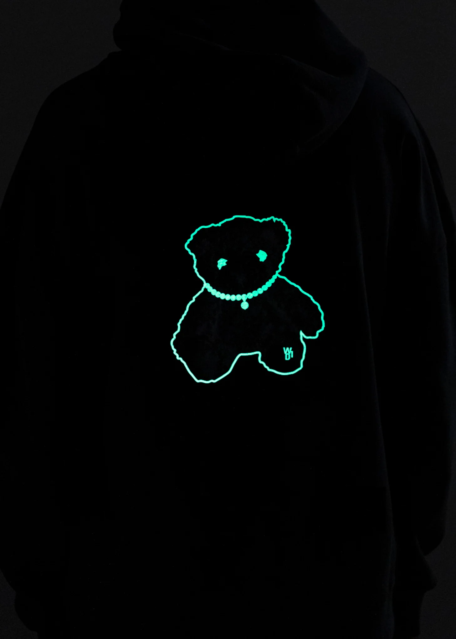 Dark Green Glow In The Dark Teddy Zip-Up Hoodie - Image 2