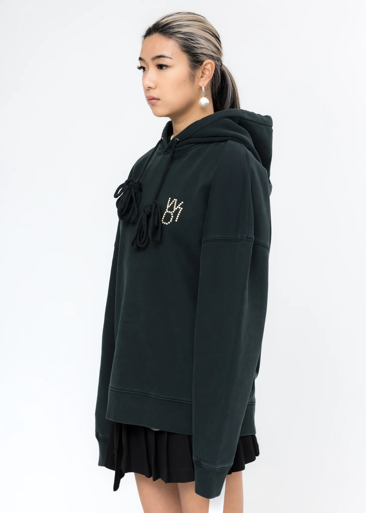 Dark Green Pearl Logo Hoodie - Image 3