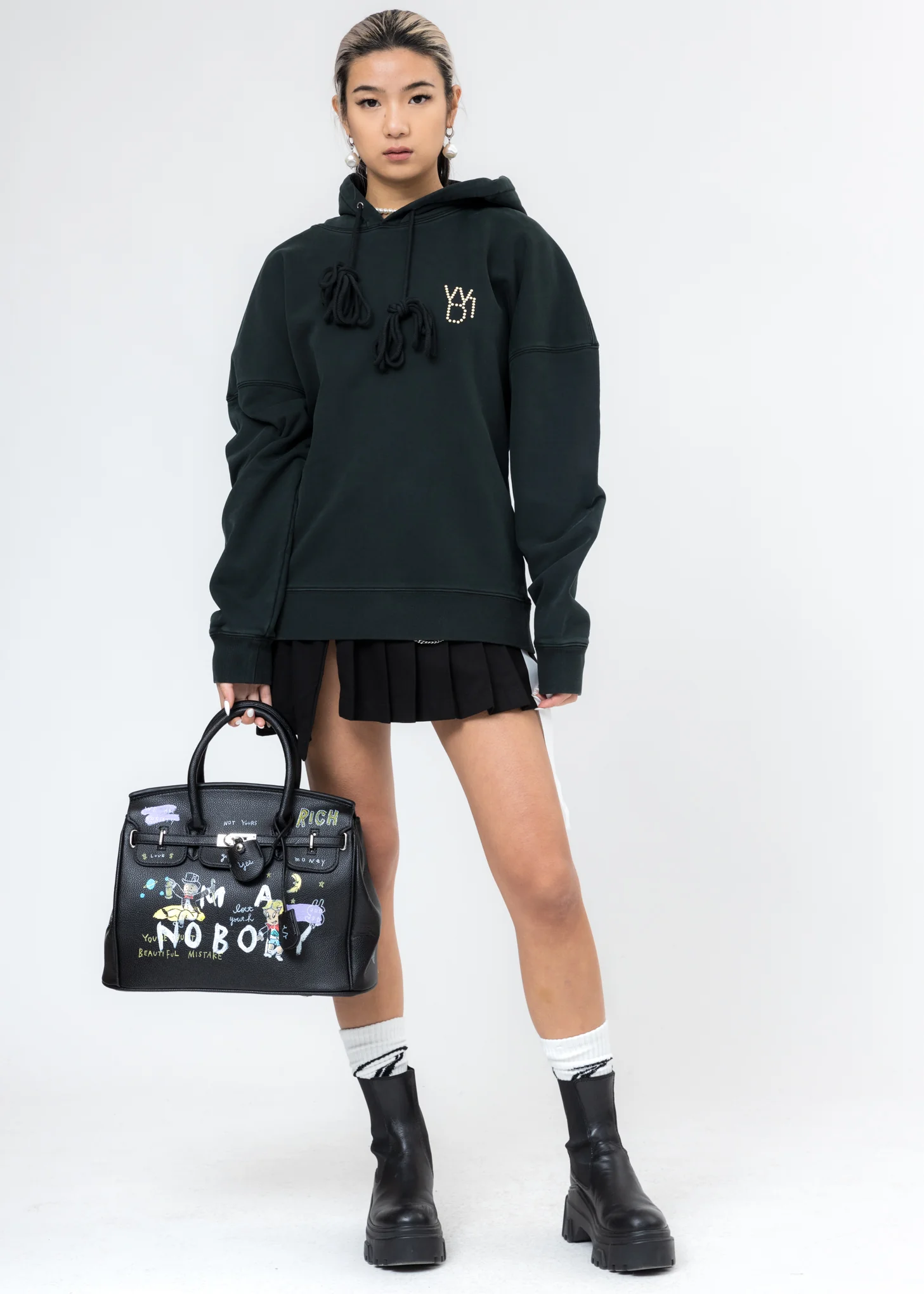 Dark Green Pearl Logo Hoodie - Image 6