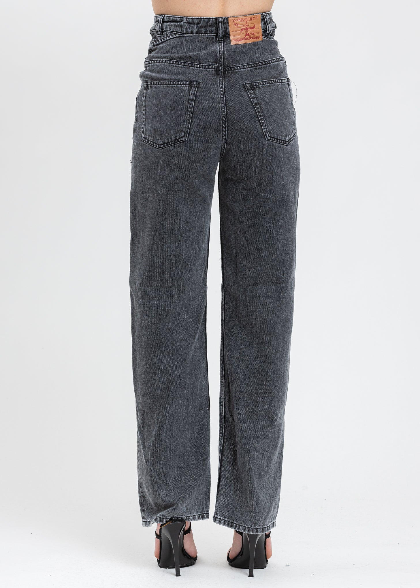 Dark Grey Crystal Rhinestone Jeans - Image 4