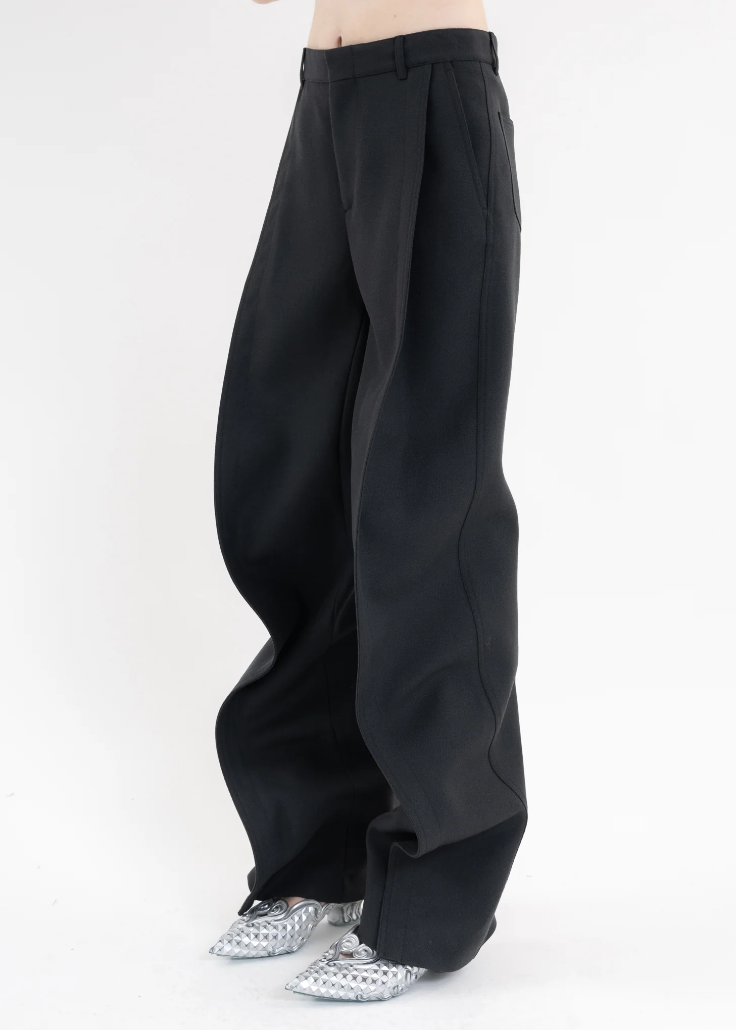 DARK GREY BANANA PANTS - Image 2