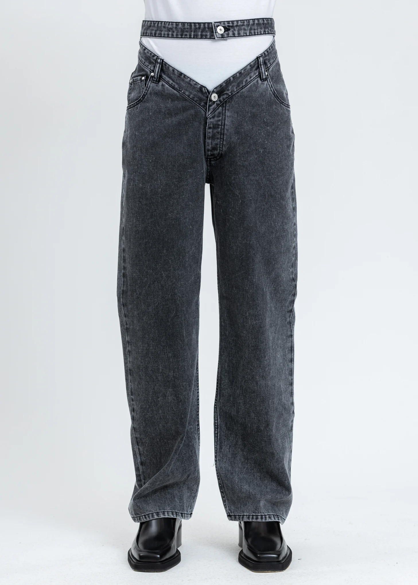 Dark Grey Crystal Rhinestone Jeans - Image 11