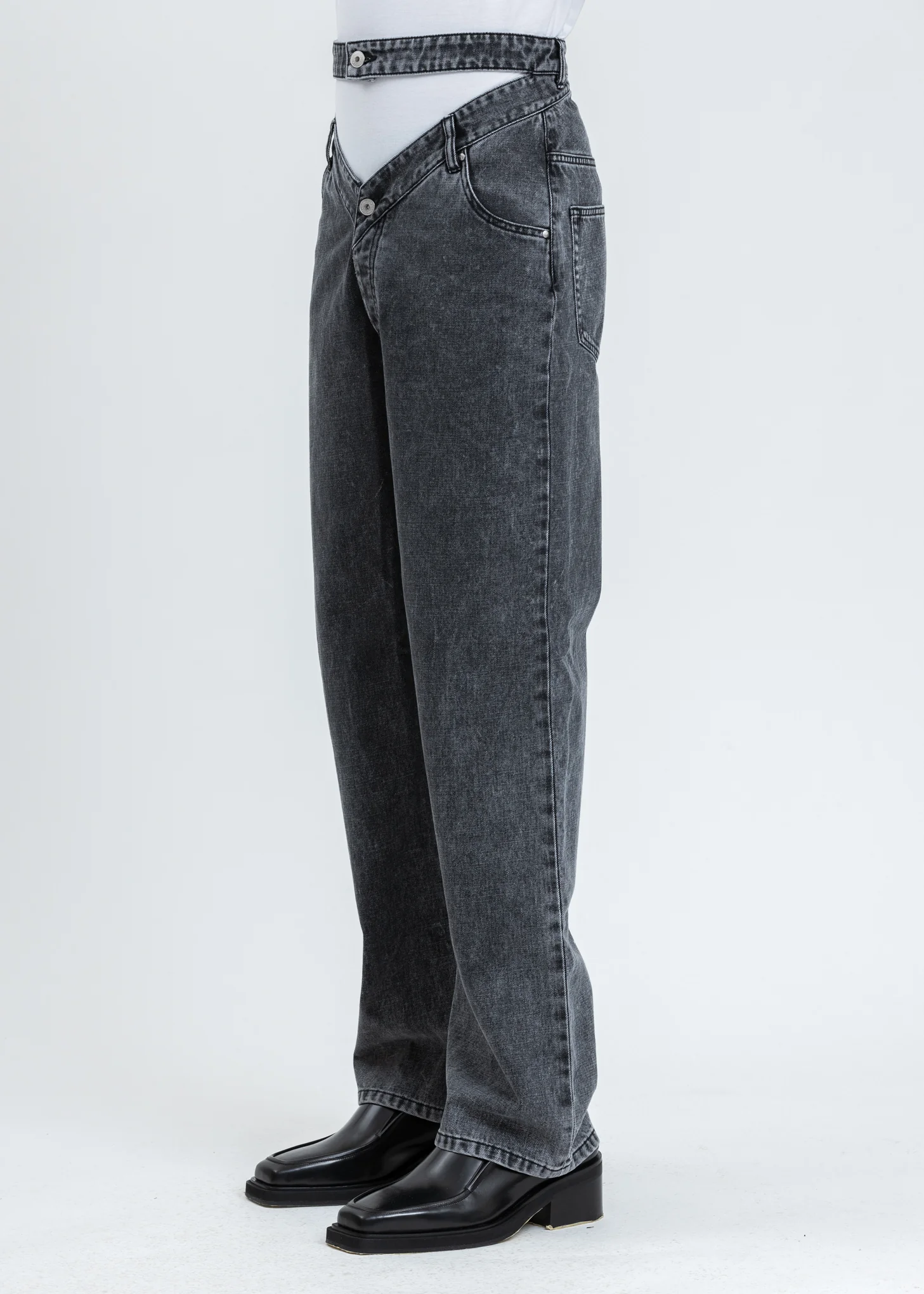 Dark Grey Crystal Rhinestone Jeans - Image 12