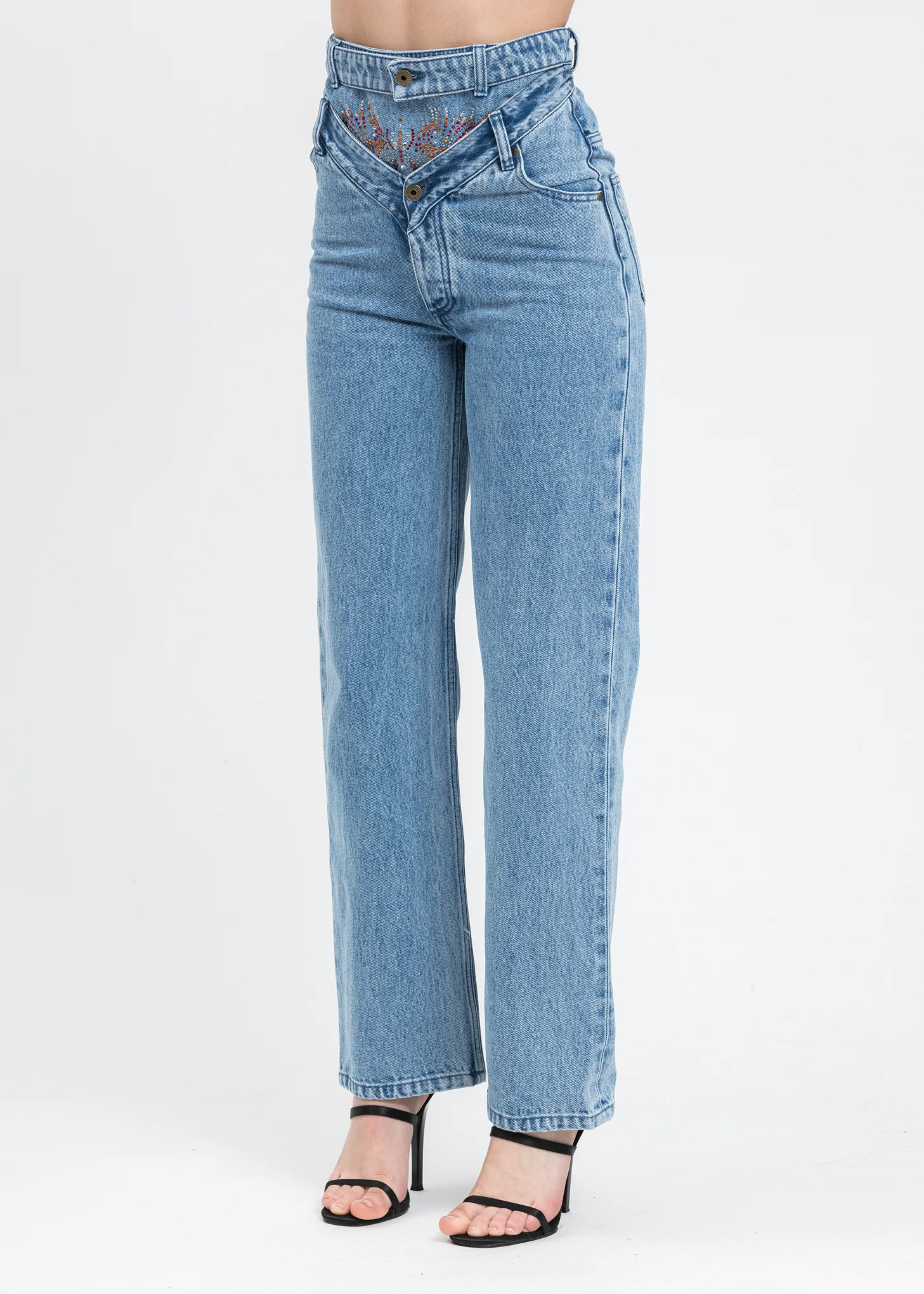 Blue Crystal Rhinestone Jeans - Image 4
