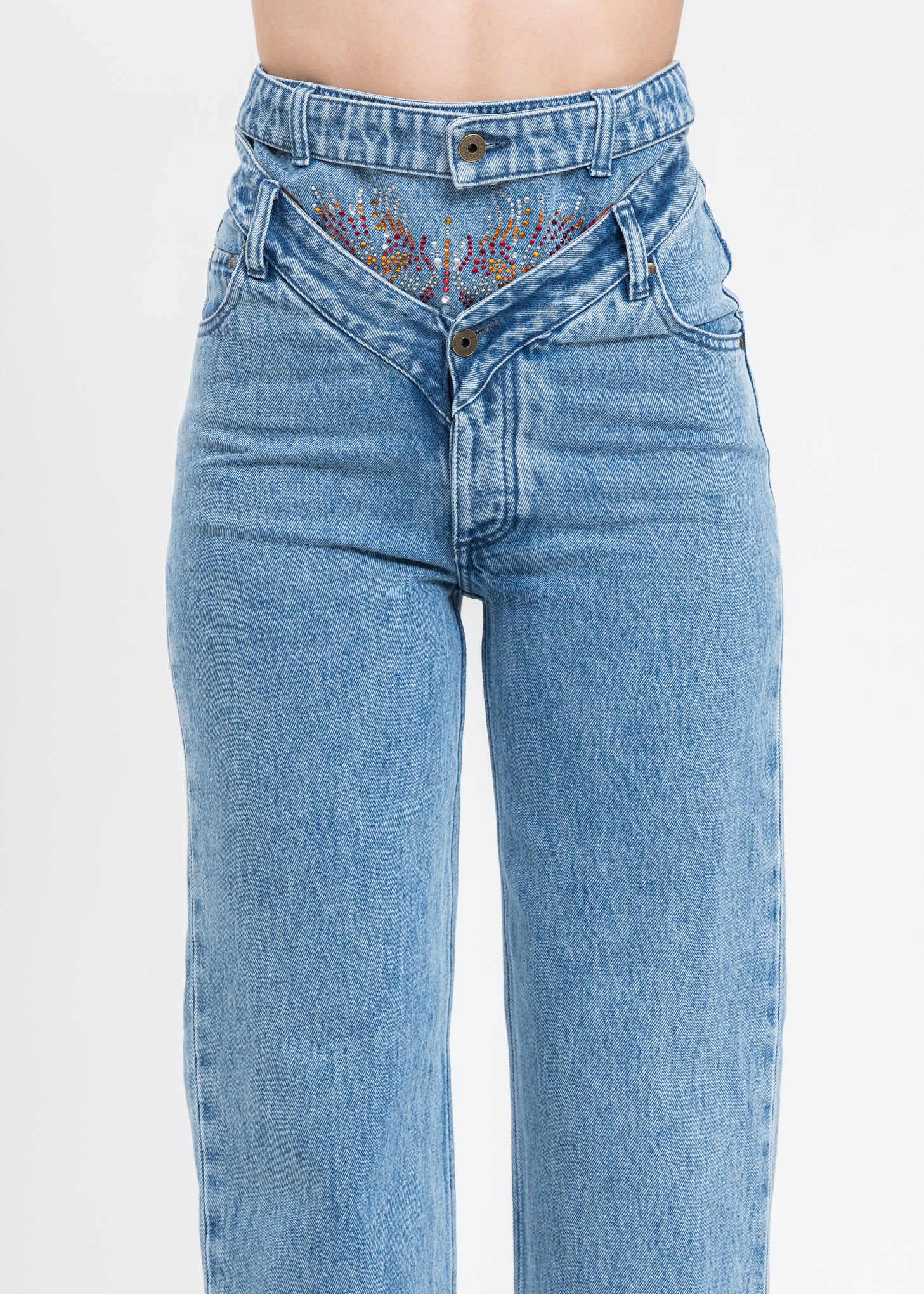Blue Crystal Rhinestone Jeans - Image 6