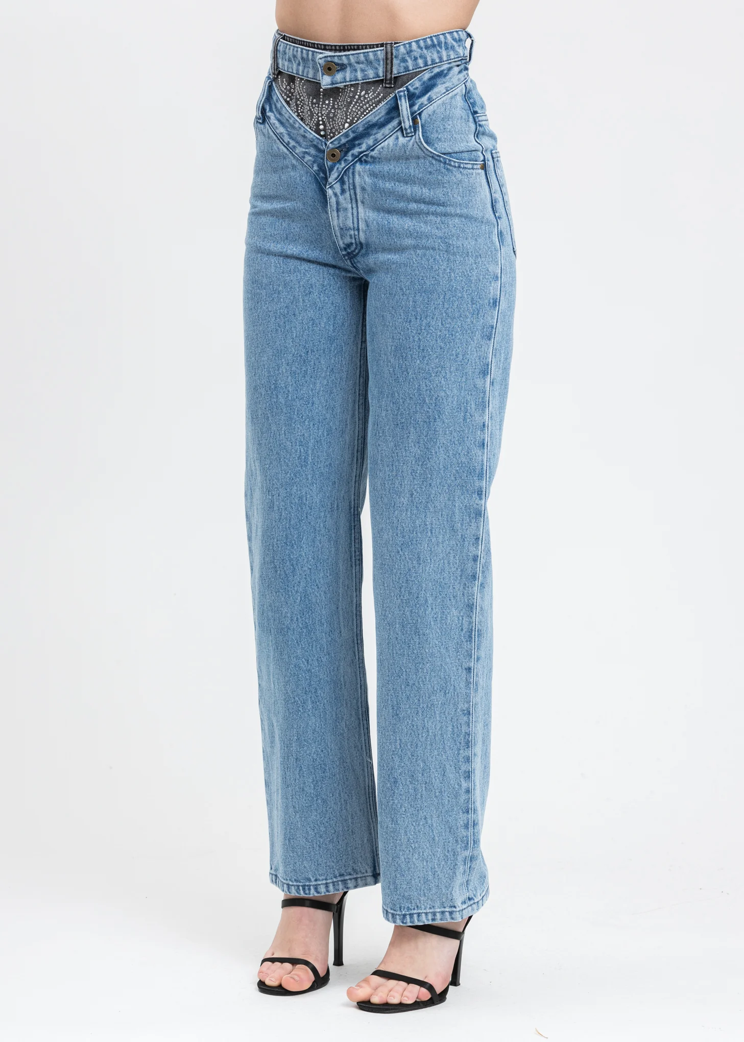 Blue Crystal Rhinestone Jeans - Image 7
