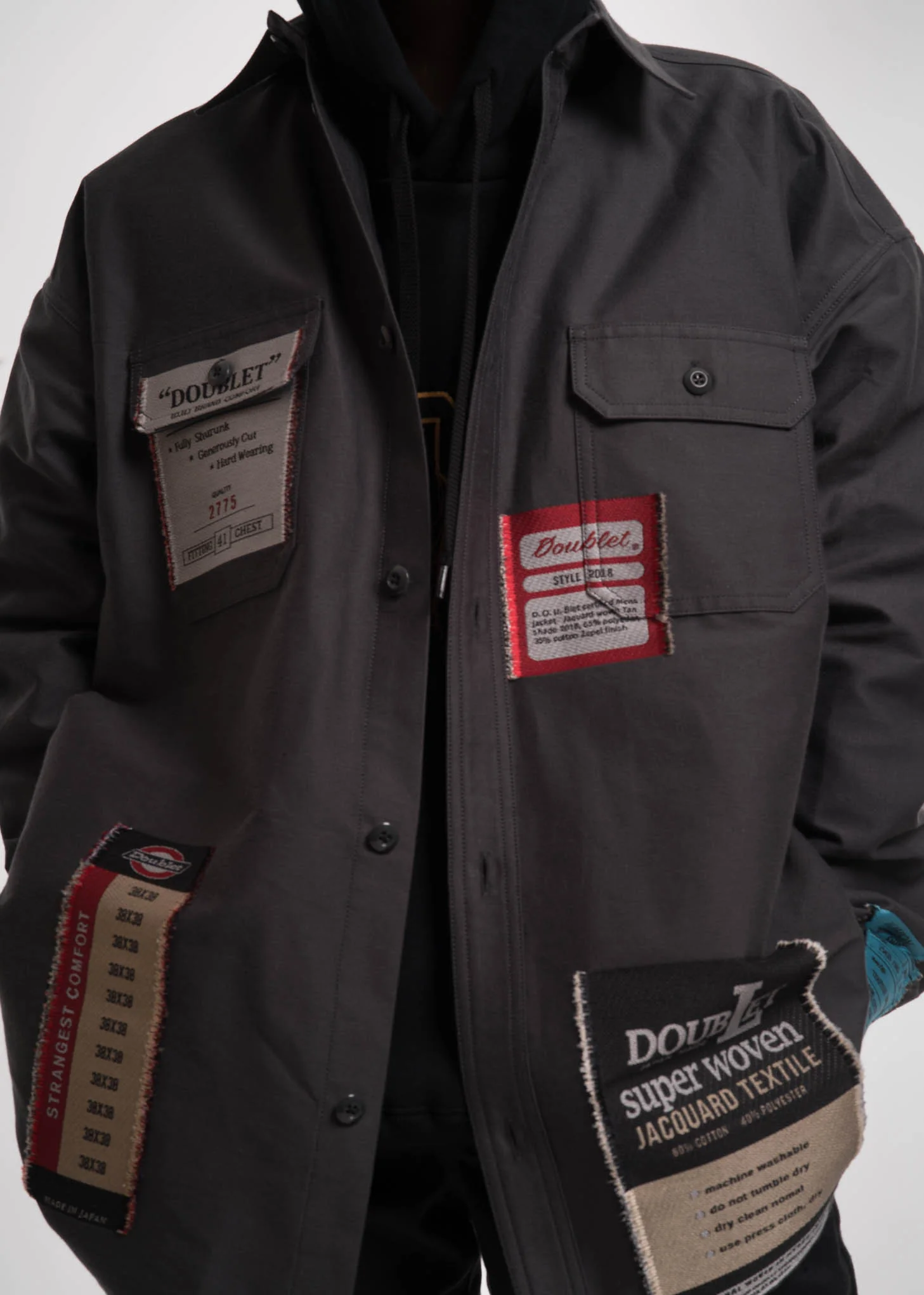 Dark Grey Deadstock Jacquard Shirt - Image 2