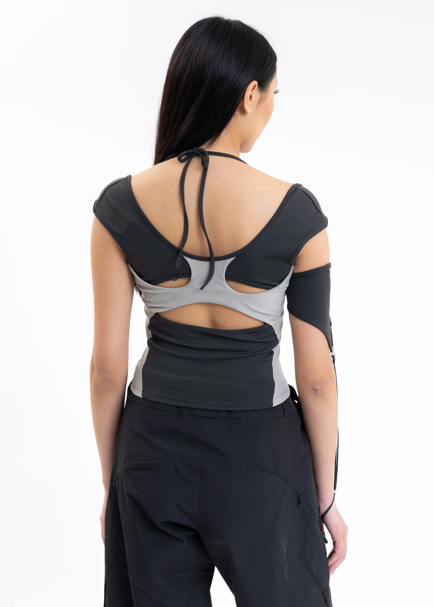 Dark Grey HALTER RACER TOP - Image 2