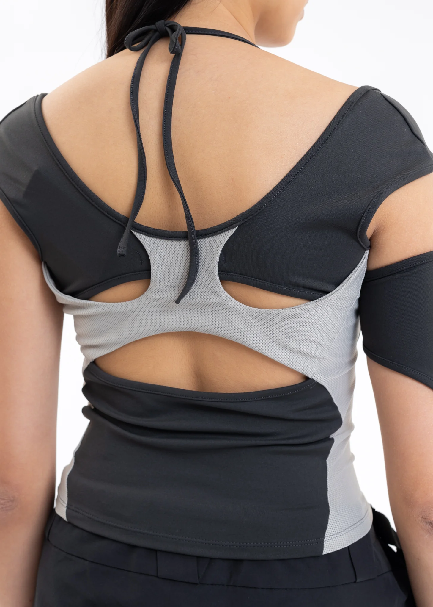 Dark Grey HALTER RACER TOP - Image 4