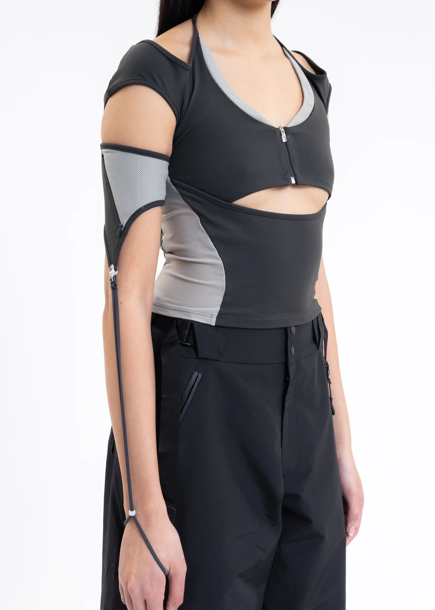 Dark Grey HALTER RACER TOP - Image 5