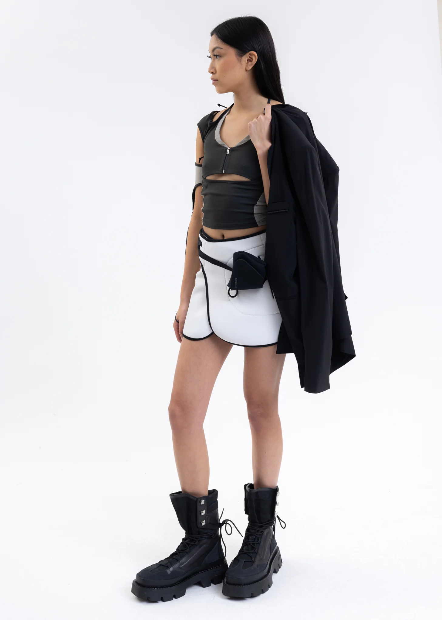 Dark Grey HALTER RACER TOP - Image 7