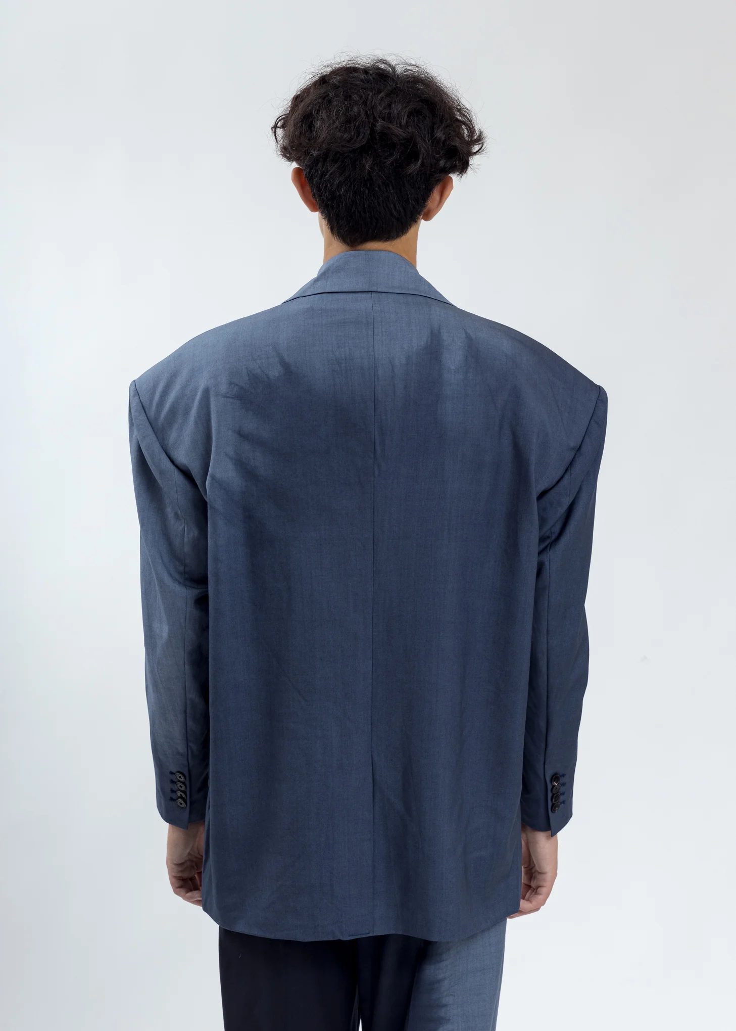 Dark Grey Tie Dye Layered Blazer - Image 4