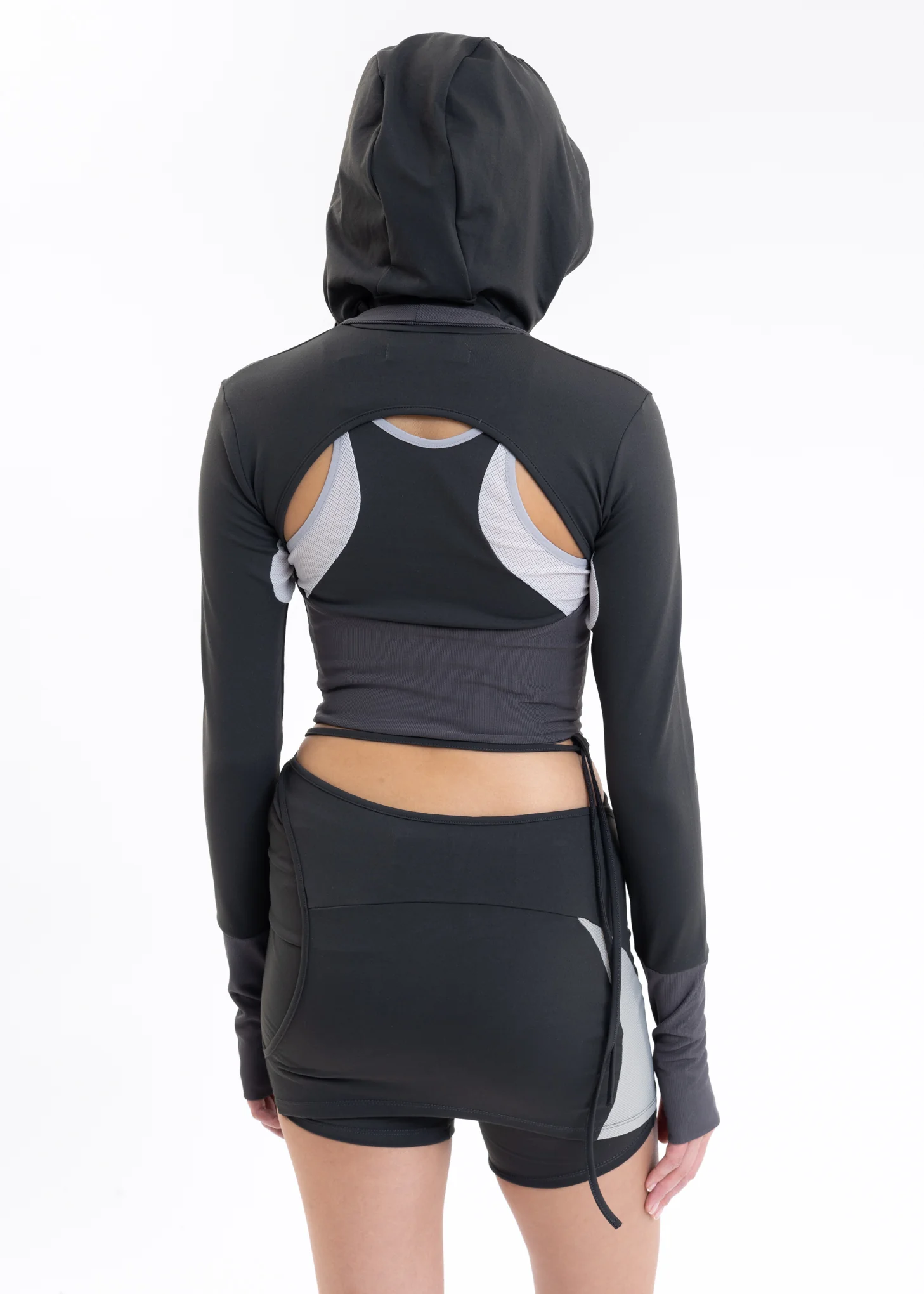 Dark Grey LAYERED ZIP TOP - Image 2