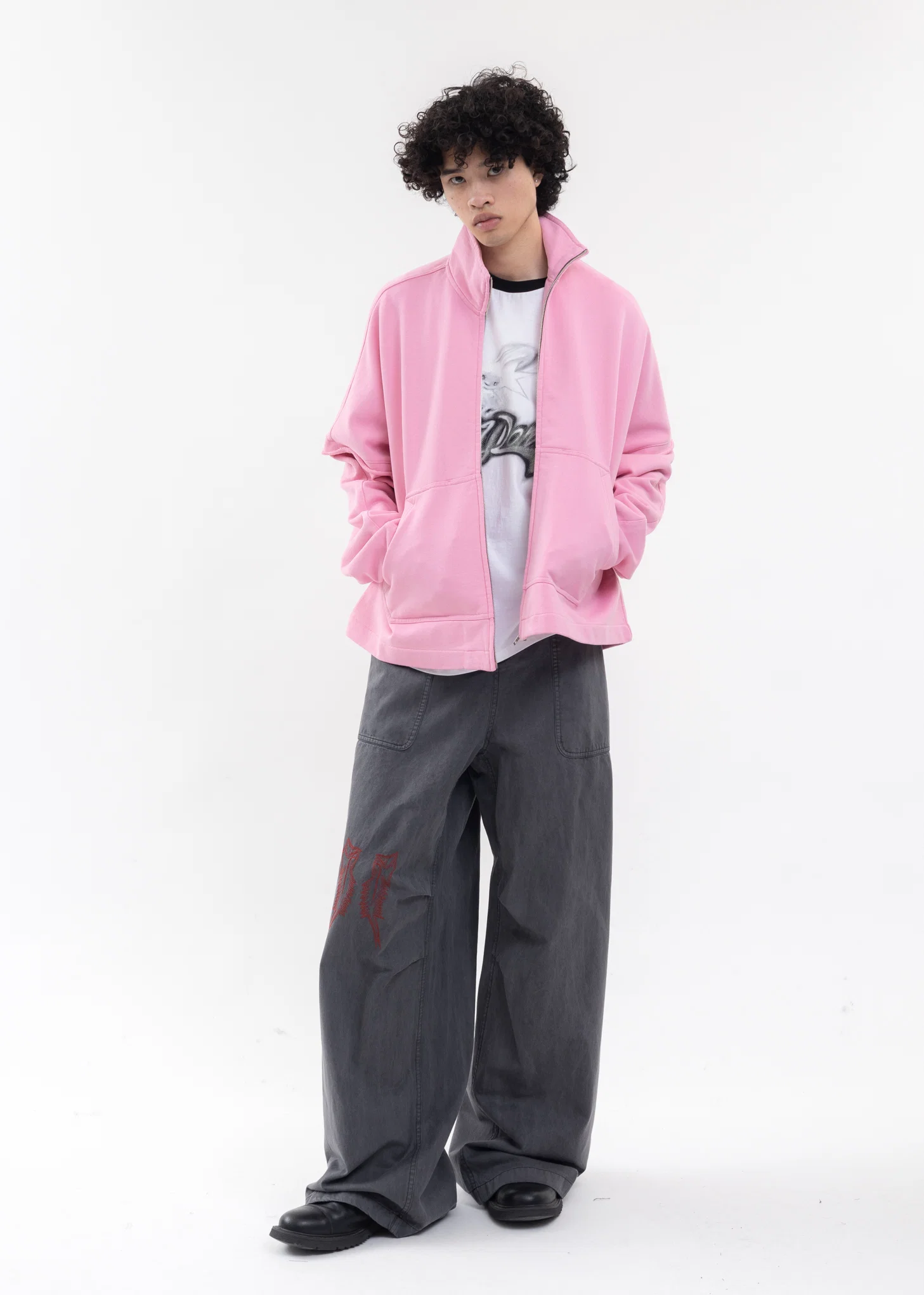 DARK GREY MENS WESTERN EMBROIDERED PANTS - Image 7