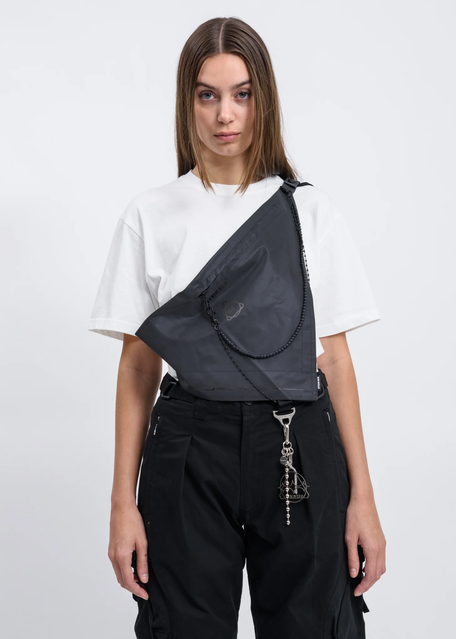 Dark Grey Reflective Scarf Bag - Image 3