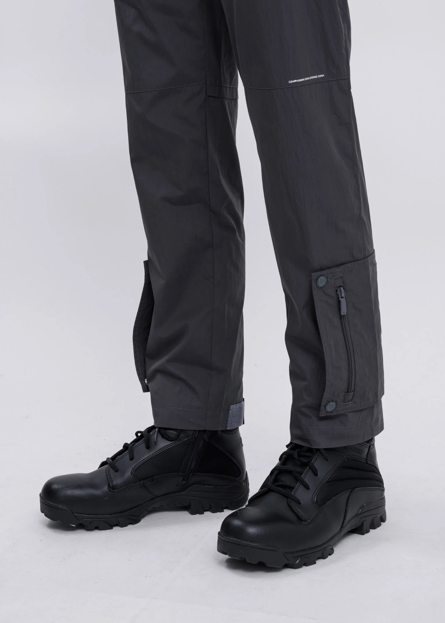 Dark Grey Side Pockets Track Pants - Image 2