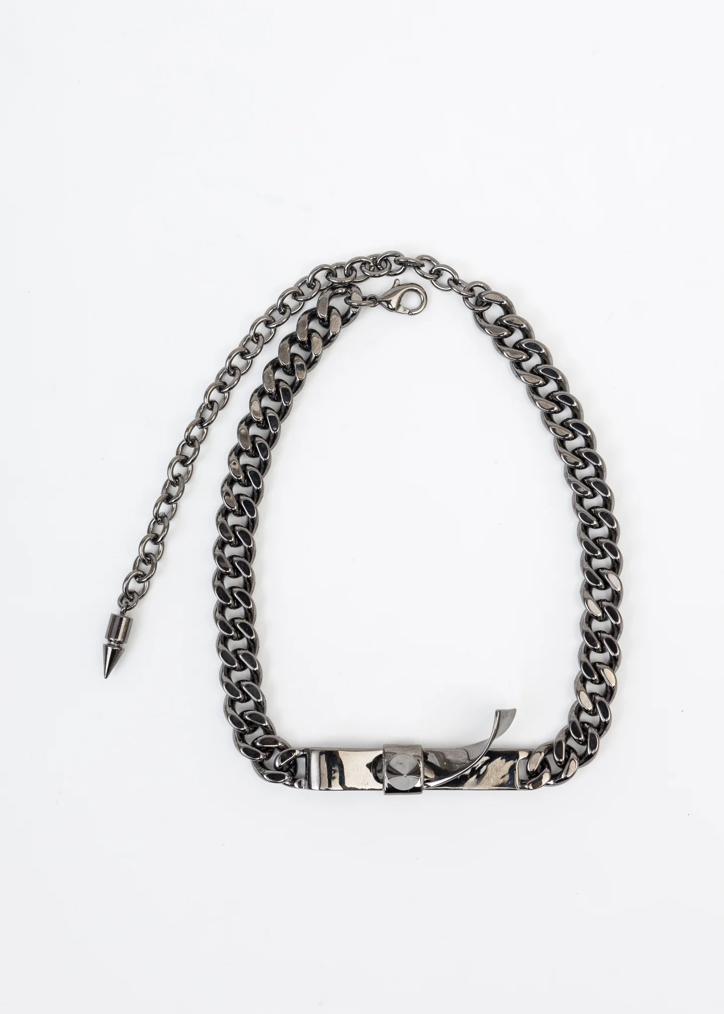 DARK GREY SPIKE RIBBON CHOKER