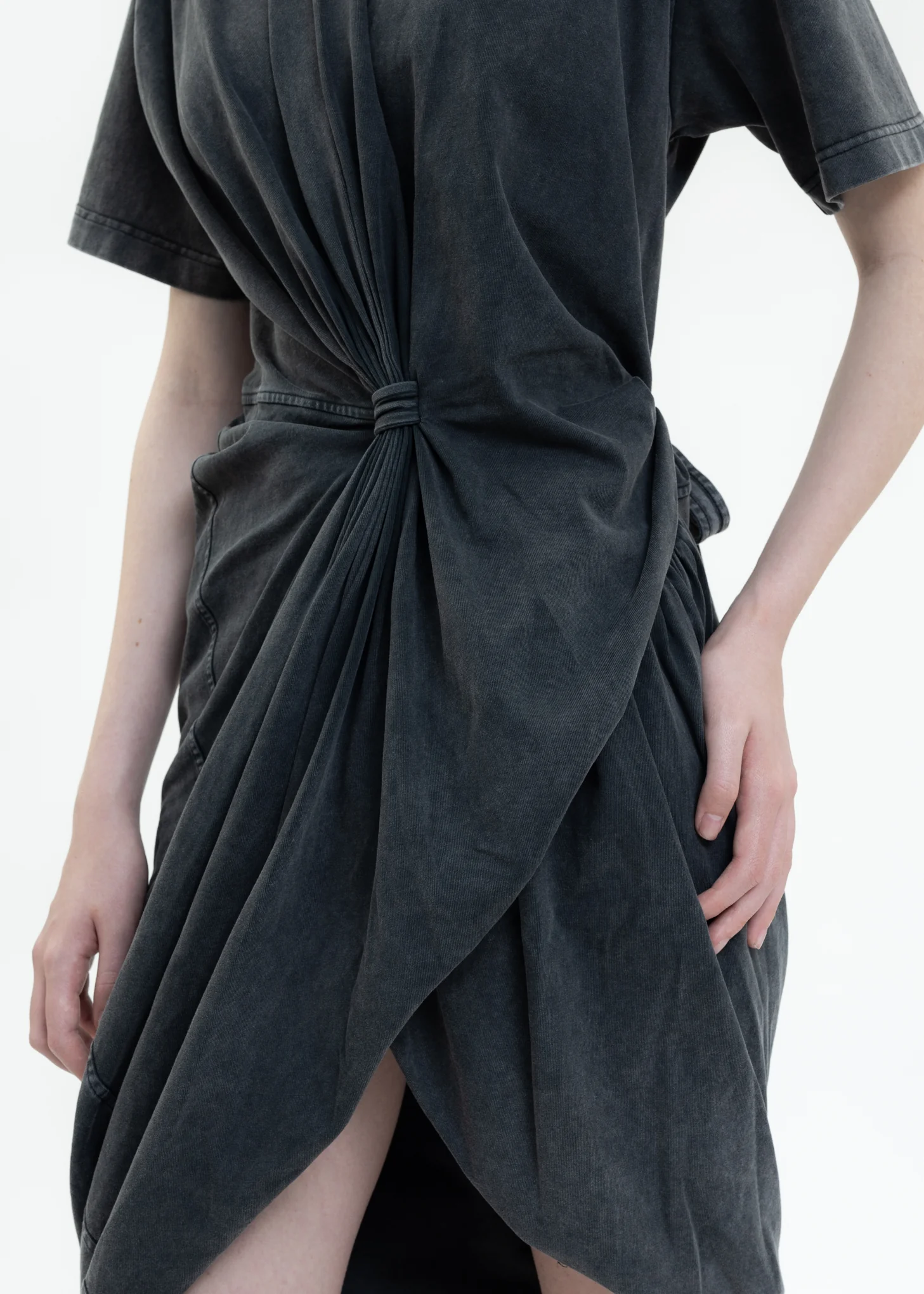 Dark Grey TWISTED T-SHIRT Mini Dress - Image 2