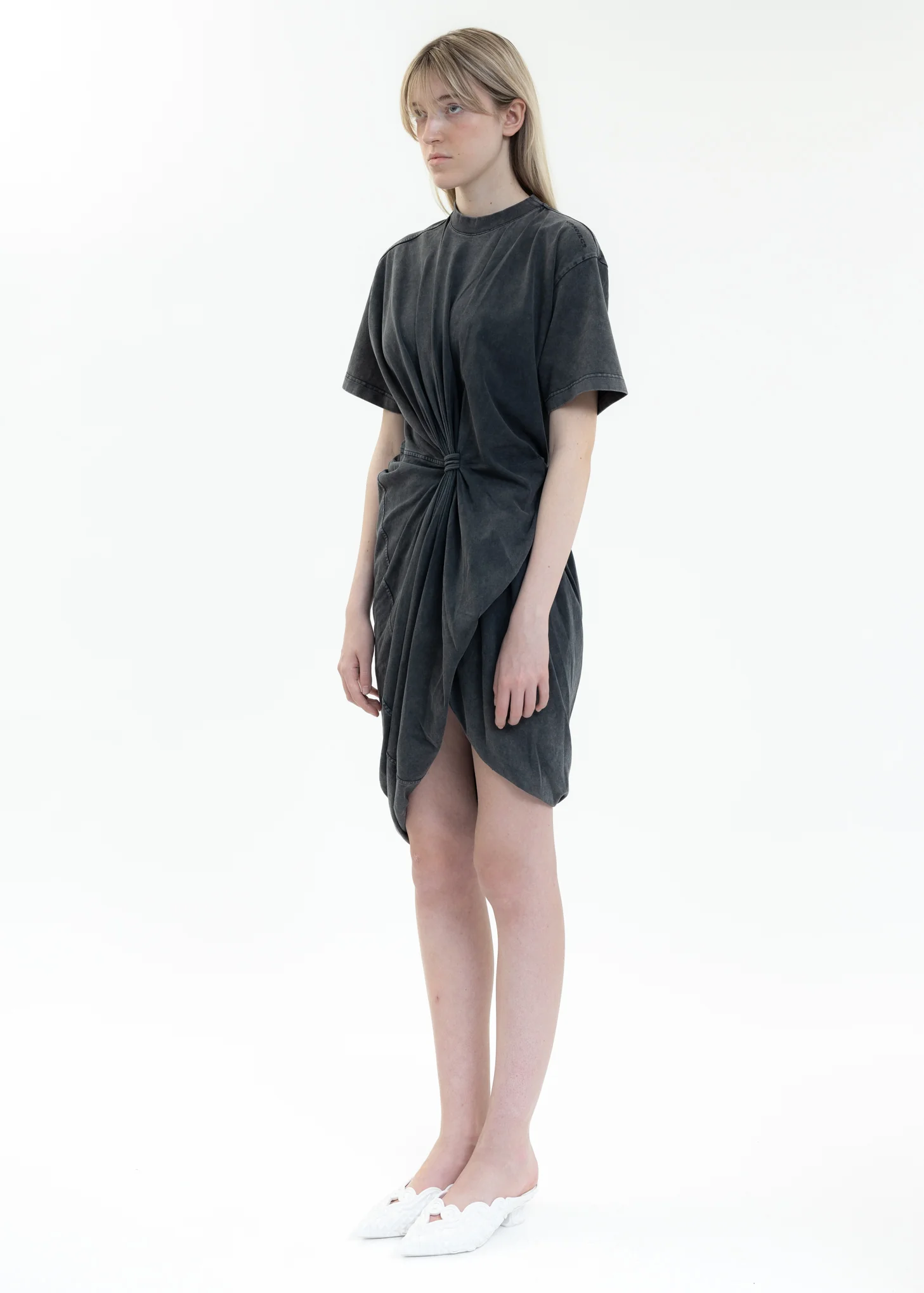 Dark Grey TWISTED T-SHIRT Mini Dress - Image 3