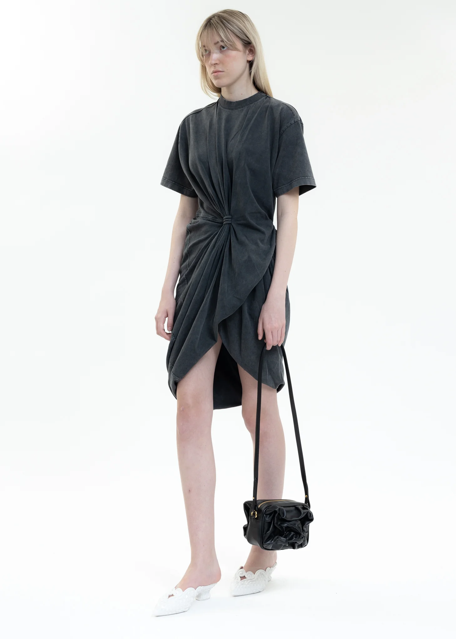 Dark Grey TWISTED T-SHIRT Mini Dress - Image 6