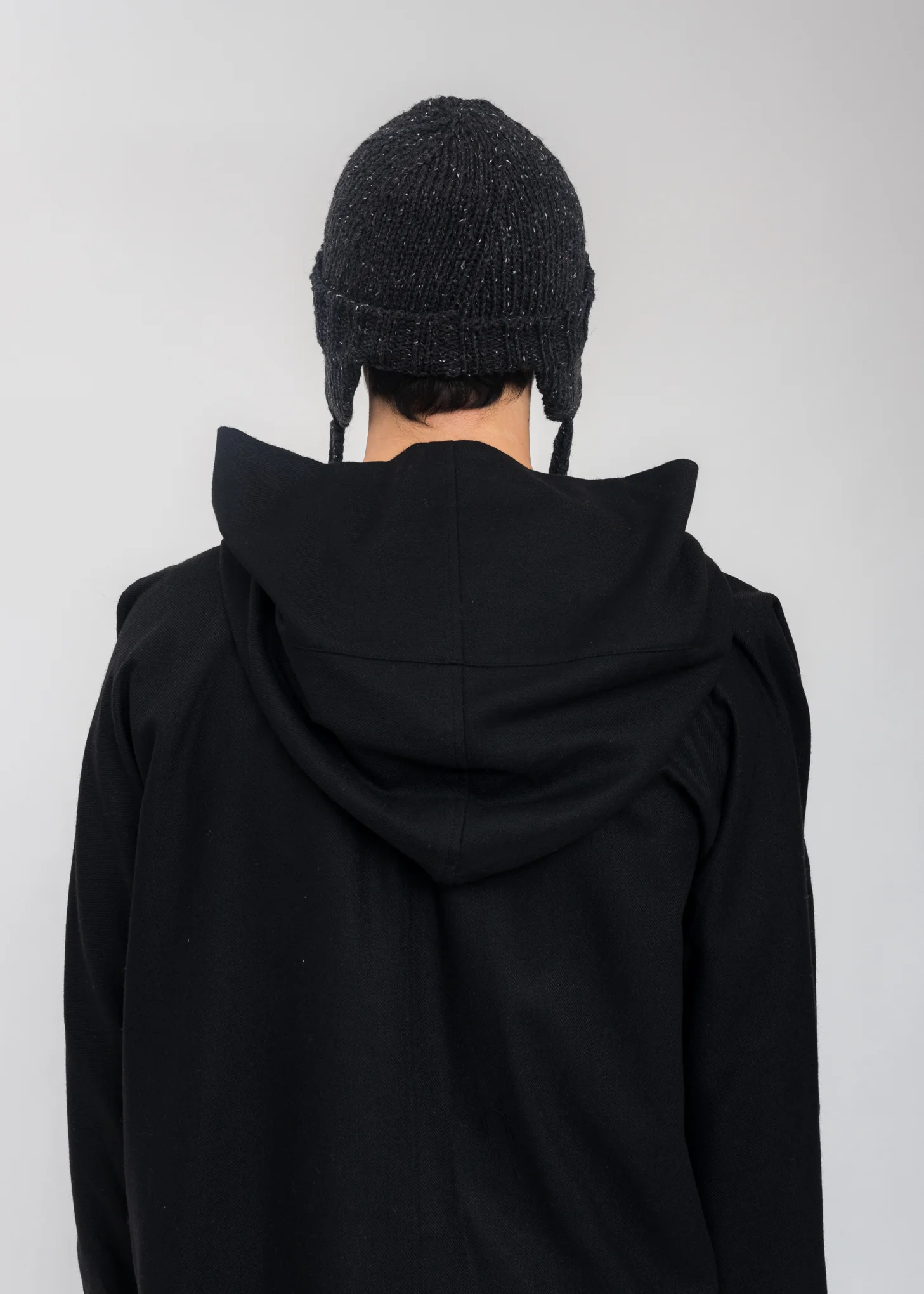 Dark Grey Wool Tassel Cap - Image 3