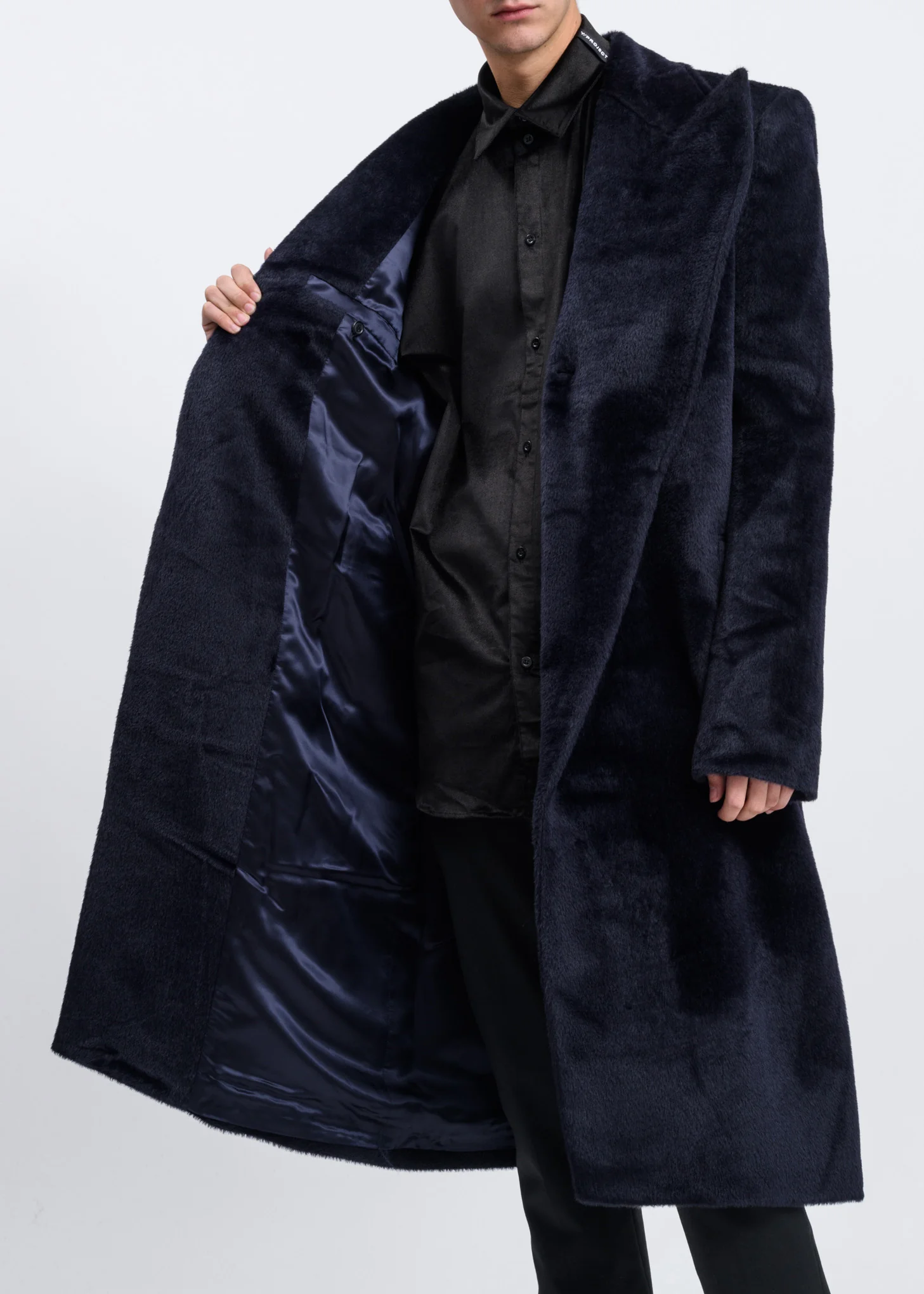 Dark Navy Double Lapel Coat - Image 2