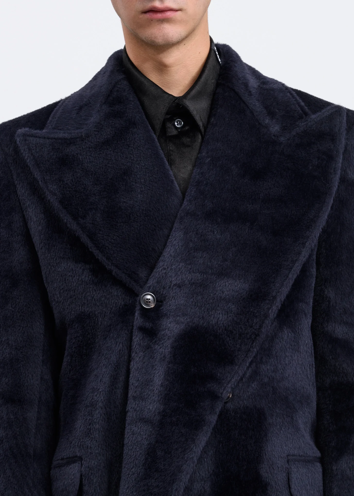 Dark Navy Double Lapel Coat - Image 4