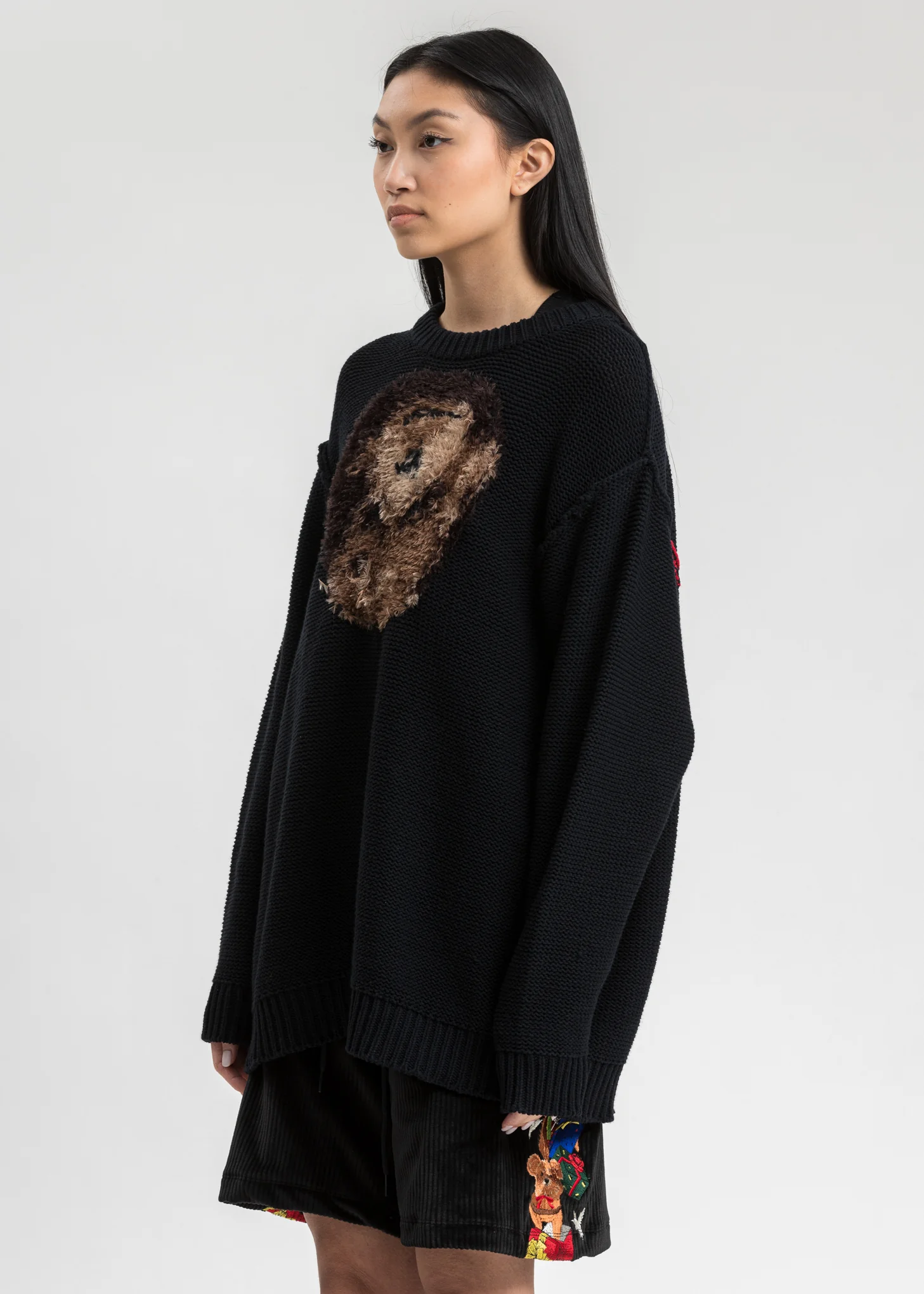 Dark Navy Hand Knitting Jacquard Pullover - Image 3