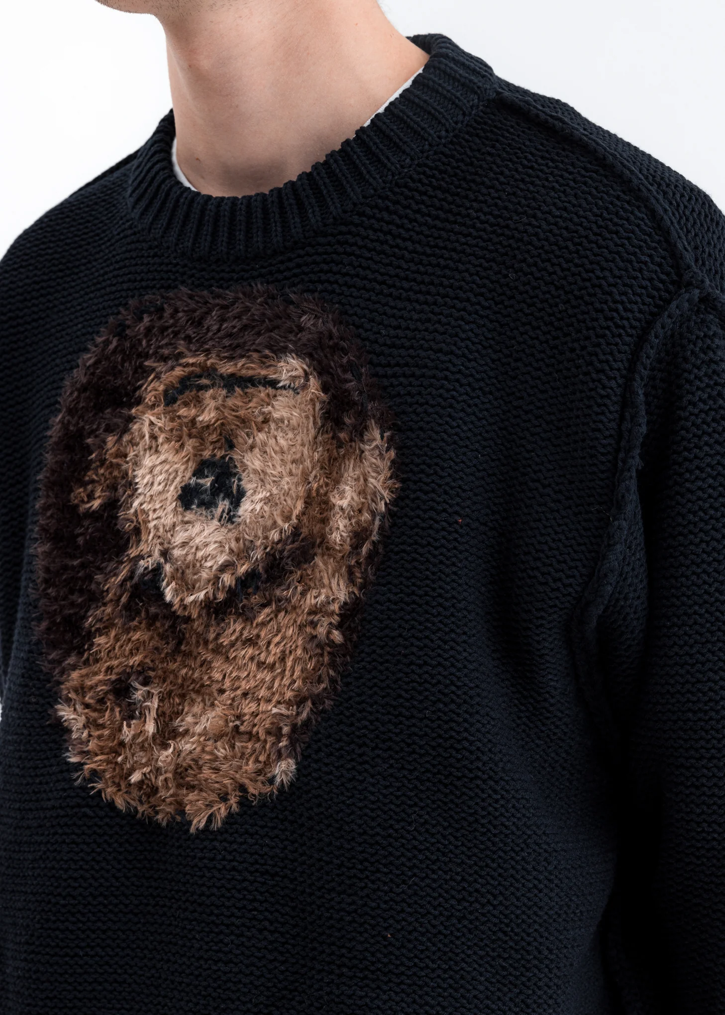 Dark Navy Hand Knitting Jacquard Pullover - Image 5