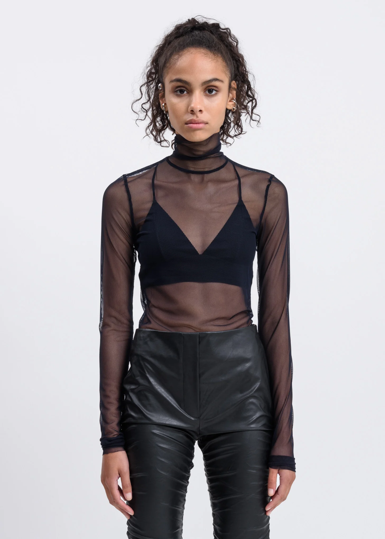 Dark Navy Mesh Top