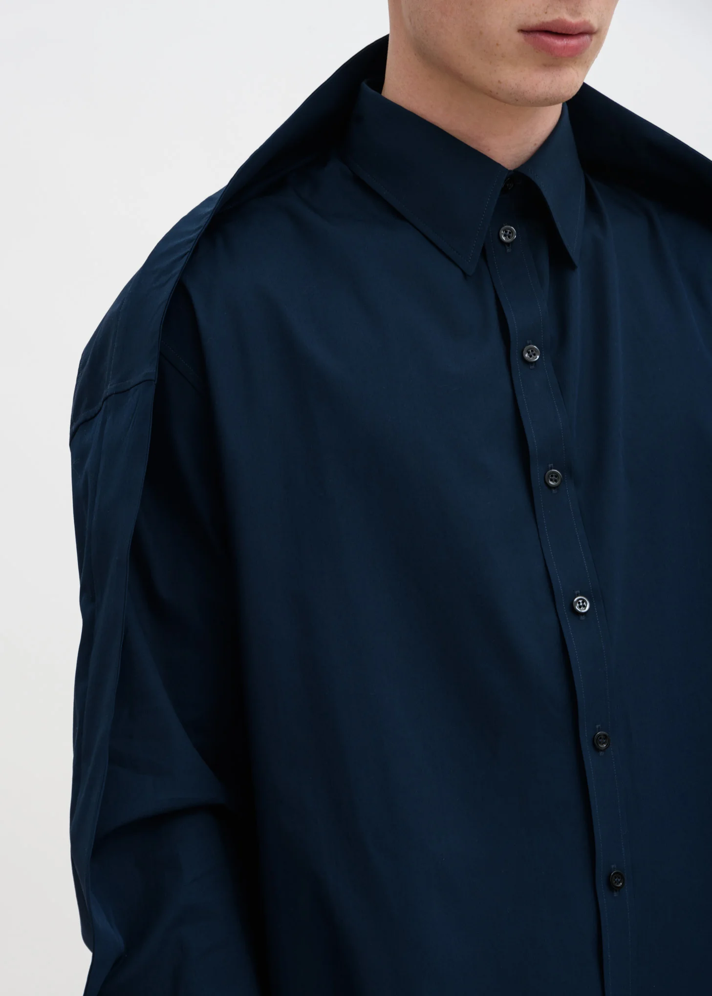 Dark Navy Oversized Shirt - Image 3