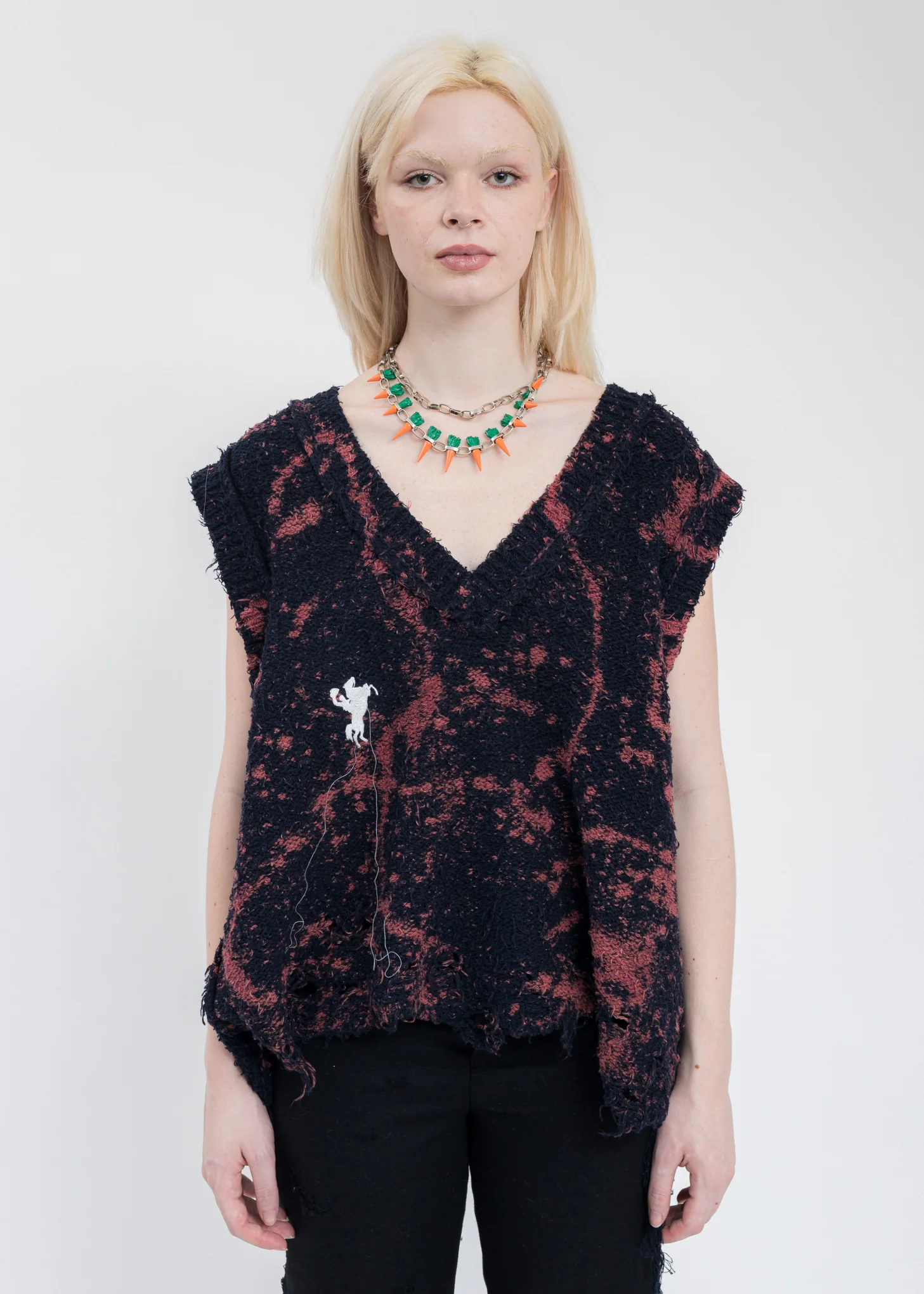 Dark Navy RECYCLE COTTON BLEACHED Vest
