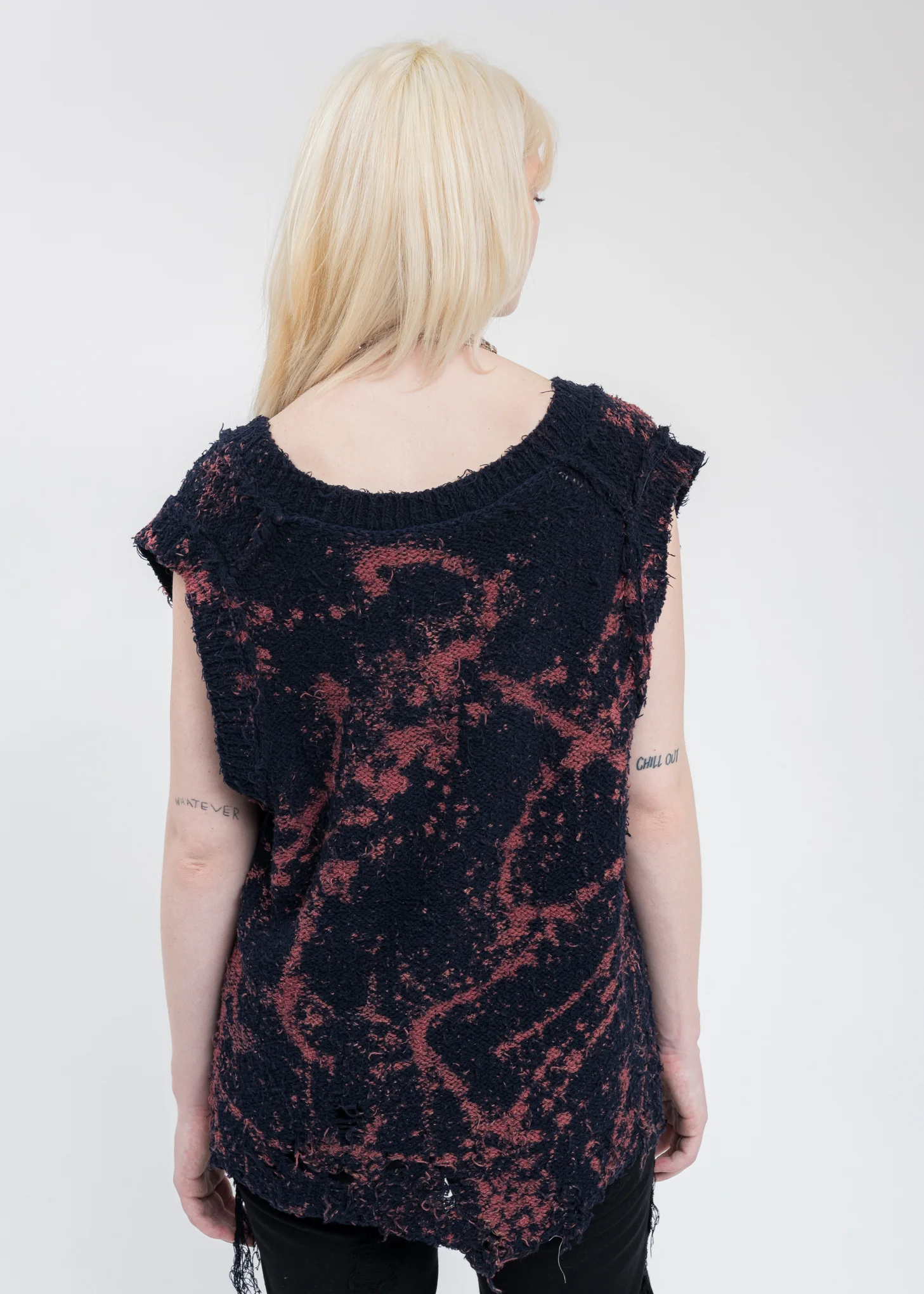 Dark Navy RECYCLE COTTON BLEACHED Vest - Image 4